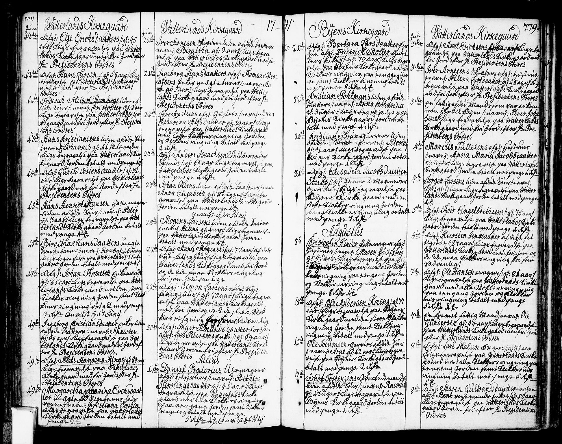 Oslo domkirke Kirkebøker, SAO/A-10752/F/Fa/L0003: Ministerialbok nr. 3, 1731-1743, s. 279