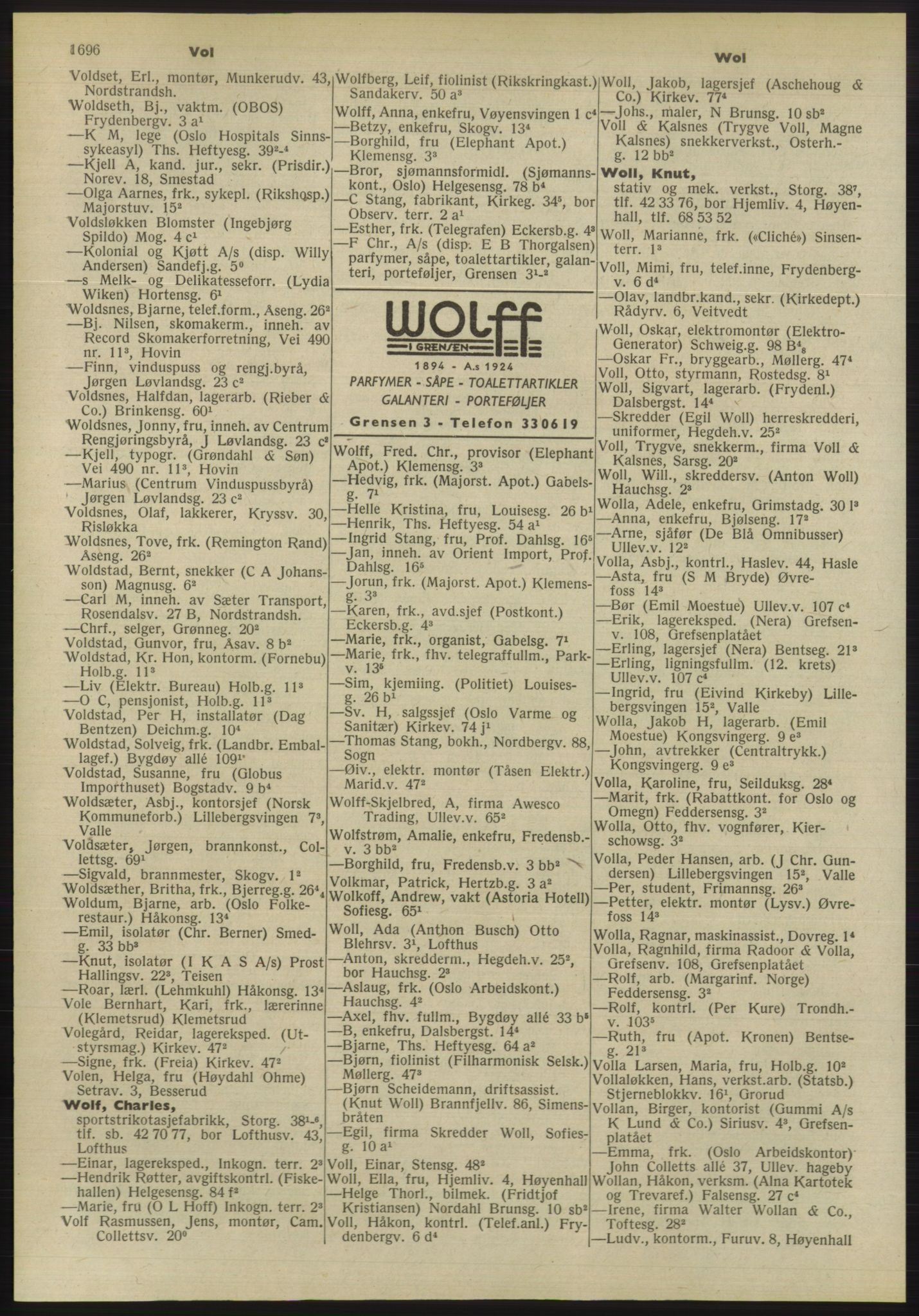 Kristiania/Oslo adressebok, PUBL/-, 1955, s. 1696