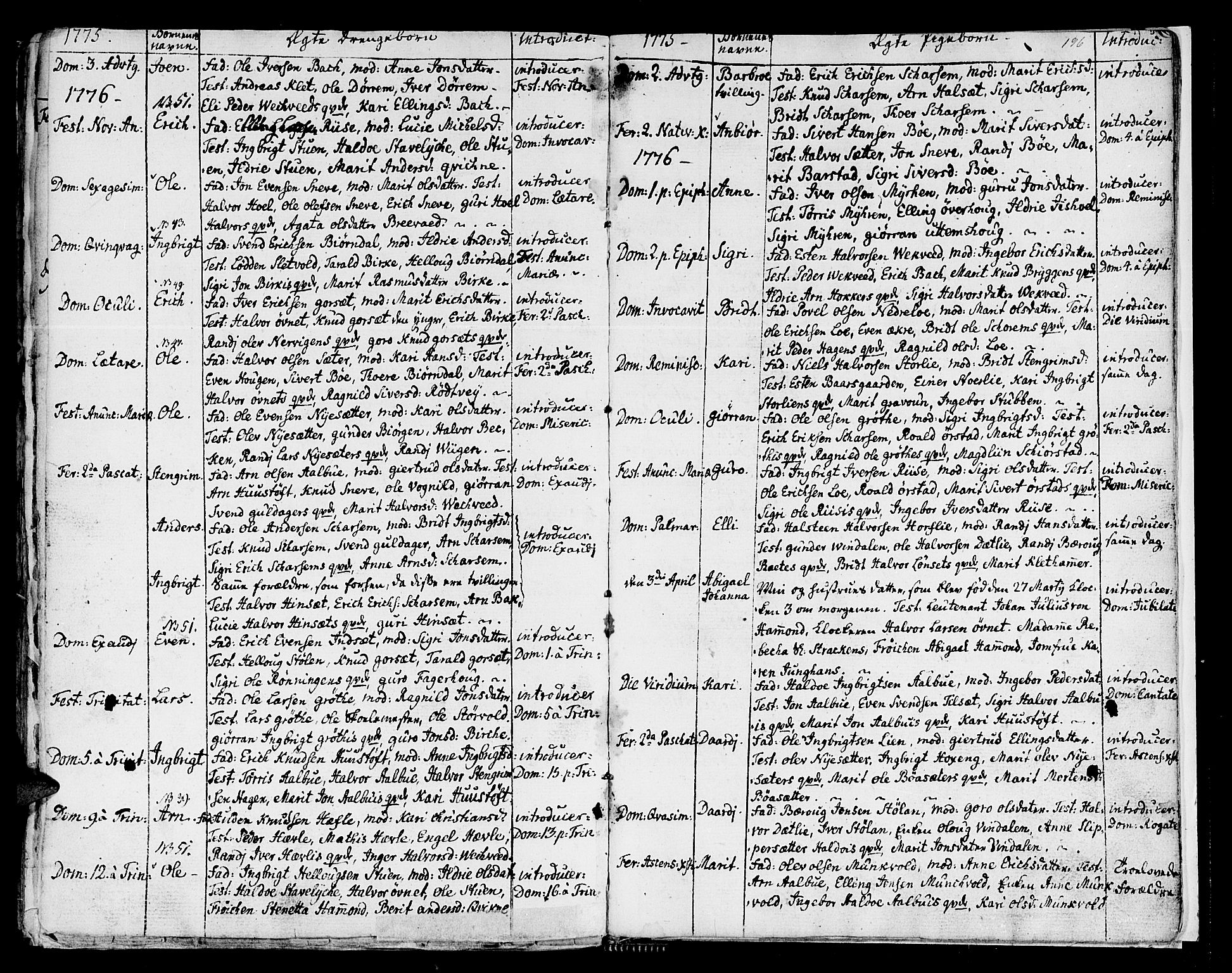 Ministerialprotokoller, klokkerbøker og fødselsregistre - Sør-Trøndelag, AV/SAT-A-1456/678/L0891: Ministerialbok nr. 678A01, 1739-1780, s. 196
