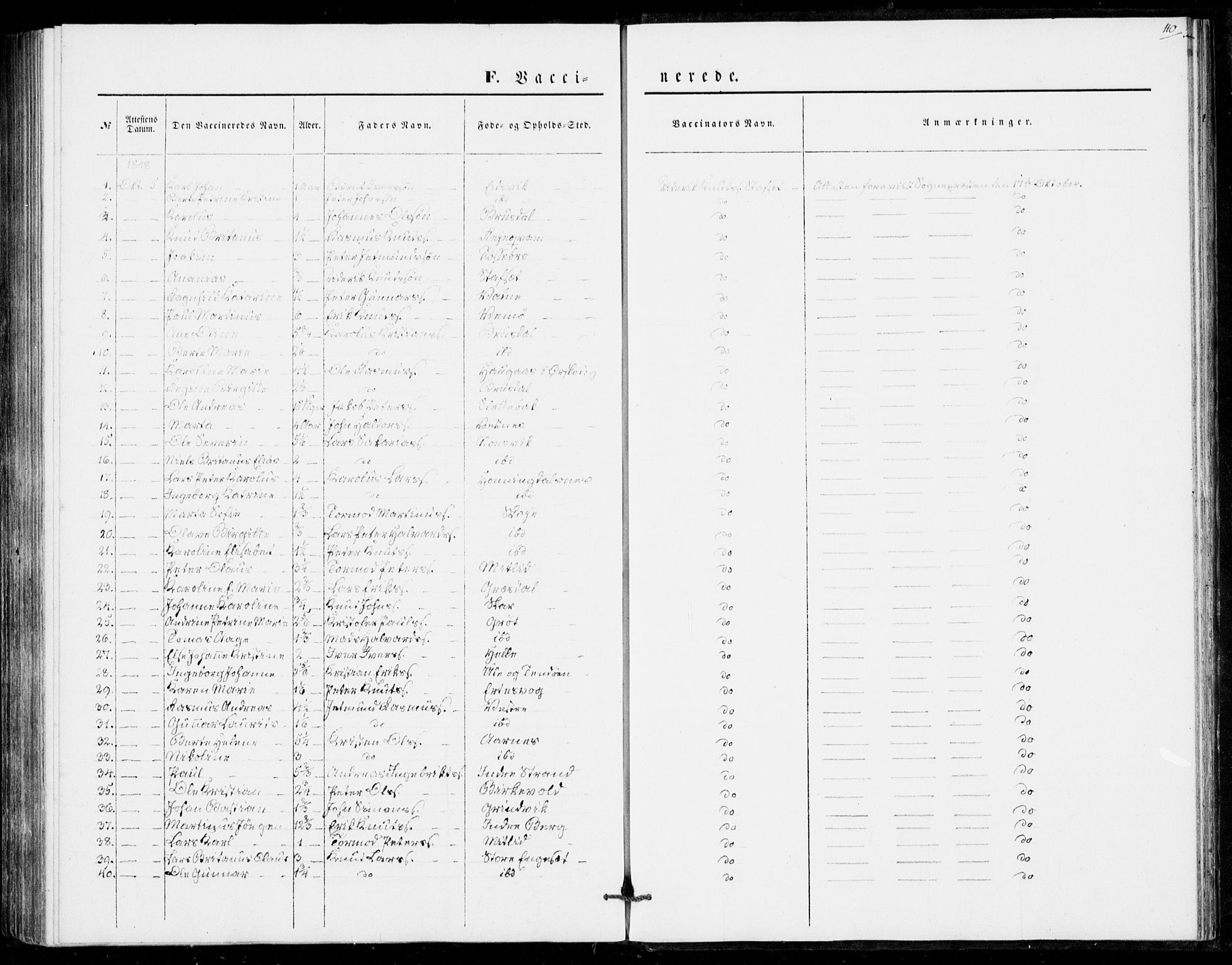 Ministerialprotokoller, klokkerbøker og fødselsregistre - Møre og Romsdal, SAT/A-1454/524/L0353: Ministerialbok nr. 524A05, 1848-1856, s. 110
