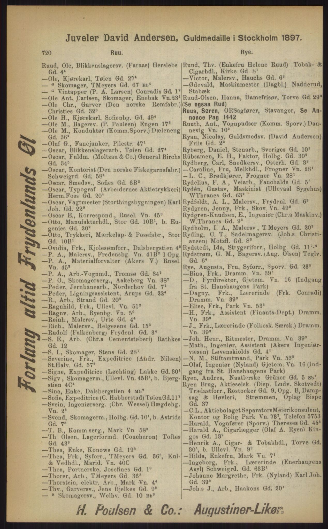 Kristiania/Oslo adressebok, PUBL/-, 1903, s. 720