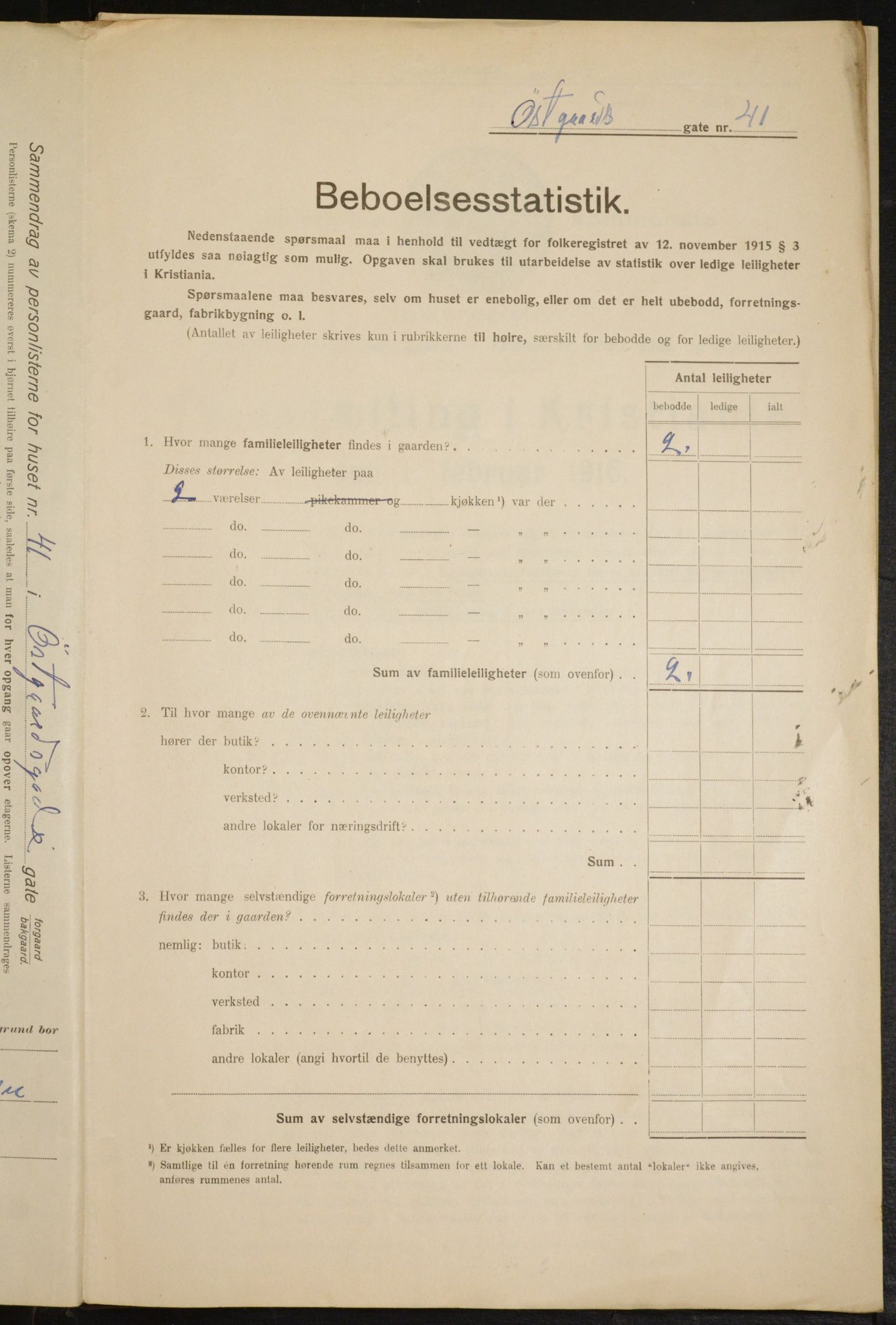 OBA, Kommunal folketelling 1.2.1916 for Kristiania, 1916, s. 133071