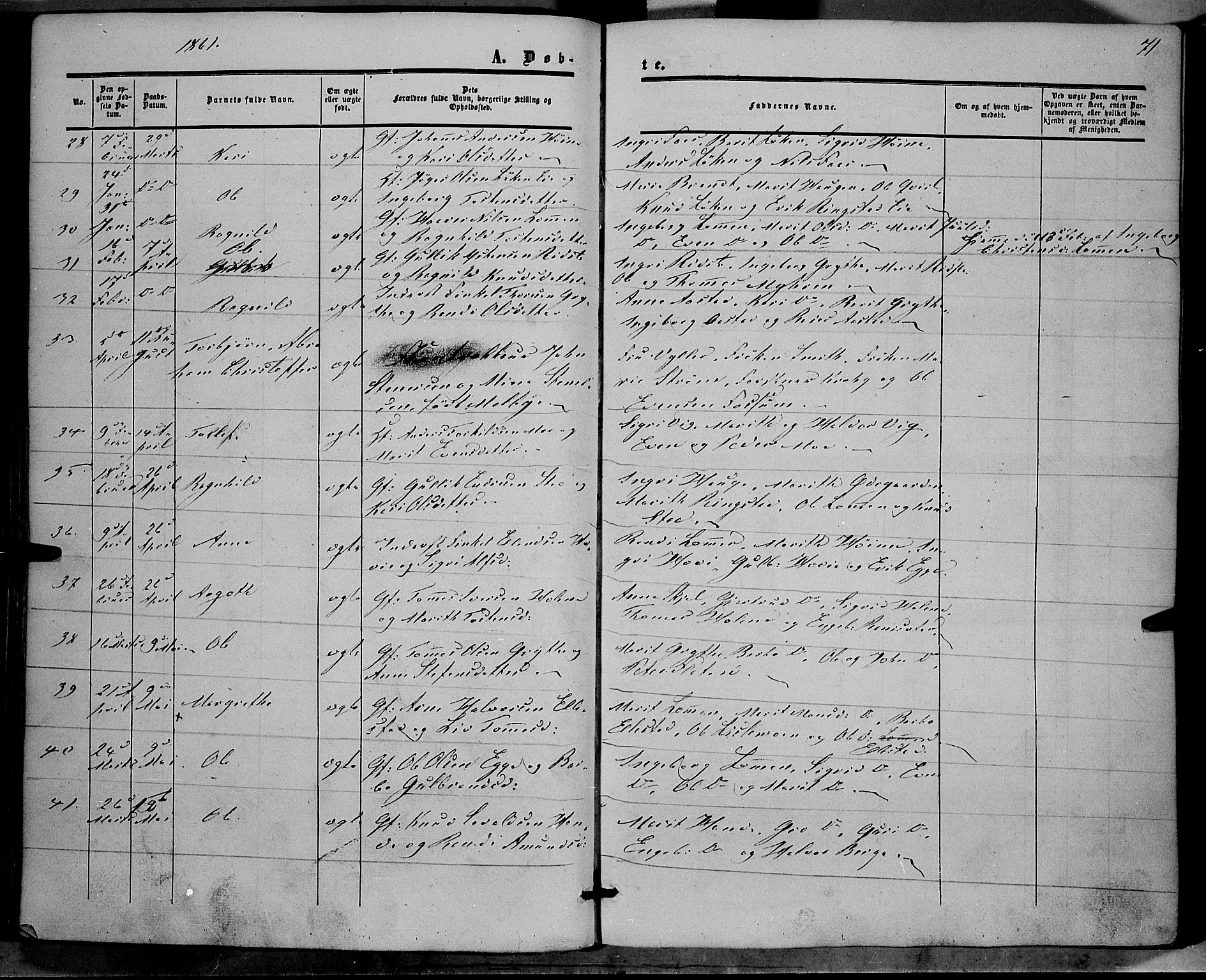 Vestre Slidre prestekontor, AV/SAH-PREST-136/H/Ha/Haa/L0002: Ministerialbok nr. 2, 1856-1864, s. 71