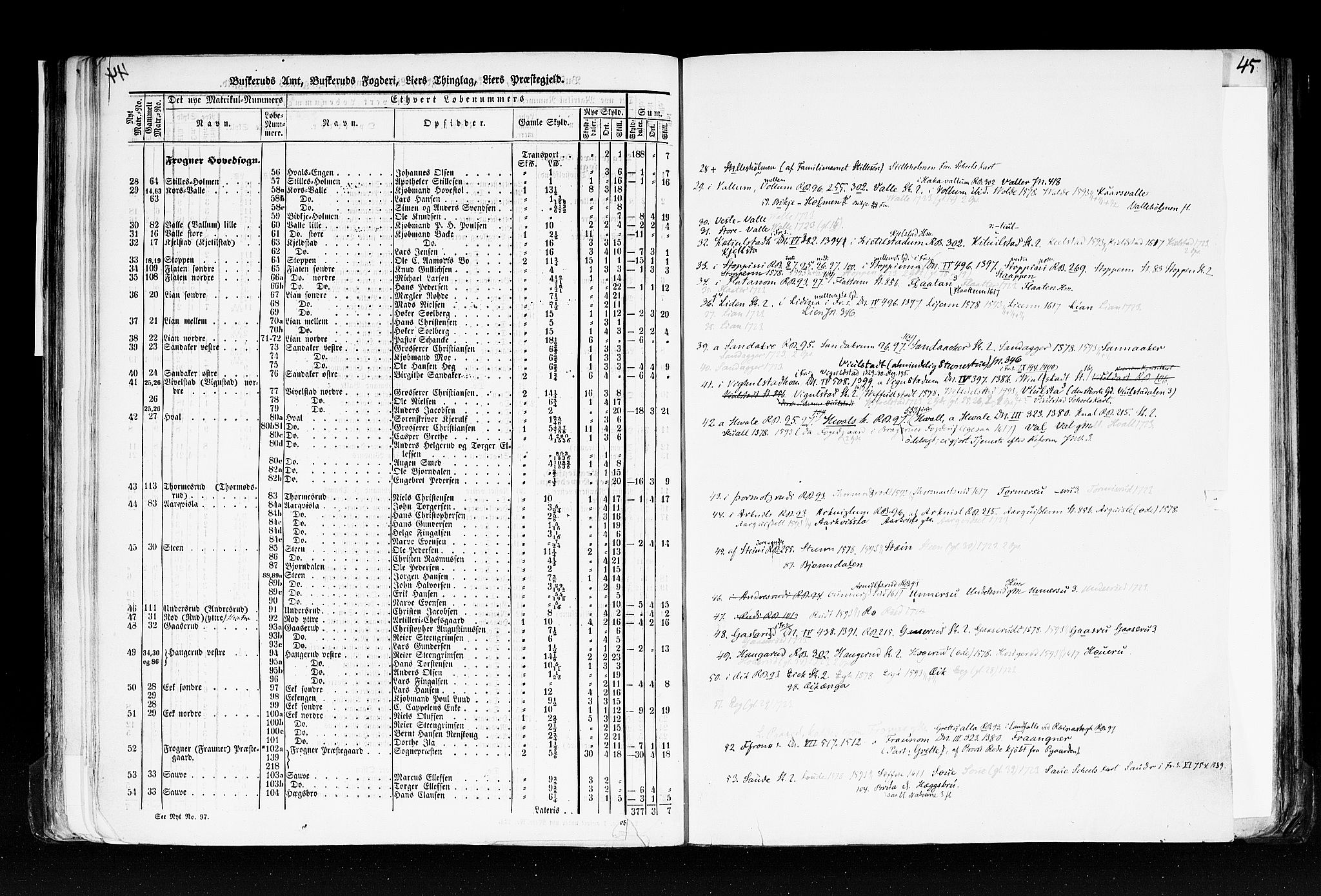 Rygh, AV/RA-PA-0034/F/Fb/L0005: Matrikkelen for 1838 - Buskerud amt (Buskerud fylke), 1838, s. 44b