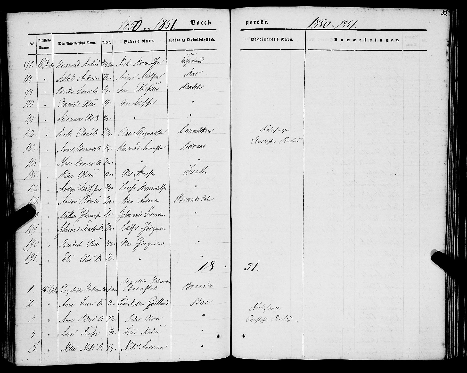 Lavik sokneprestembete, SAB/A-80901: Ministerialbok nr. A 3, 1843-1863, s. 33