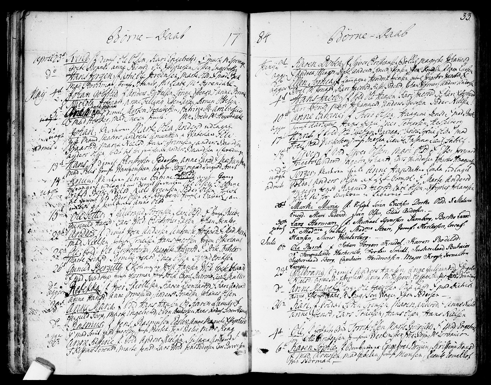 Garnisonsmenigheten Kirkebøker, AV/SAO-A-10846/F/Fa/L0003: Ministerialbok nr. 3, 1777-1809, s. 33