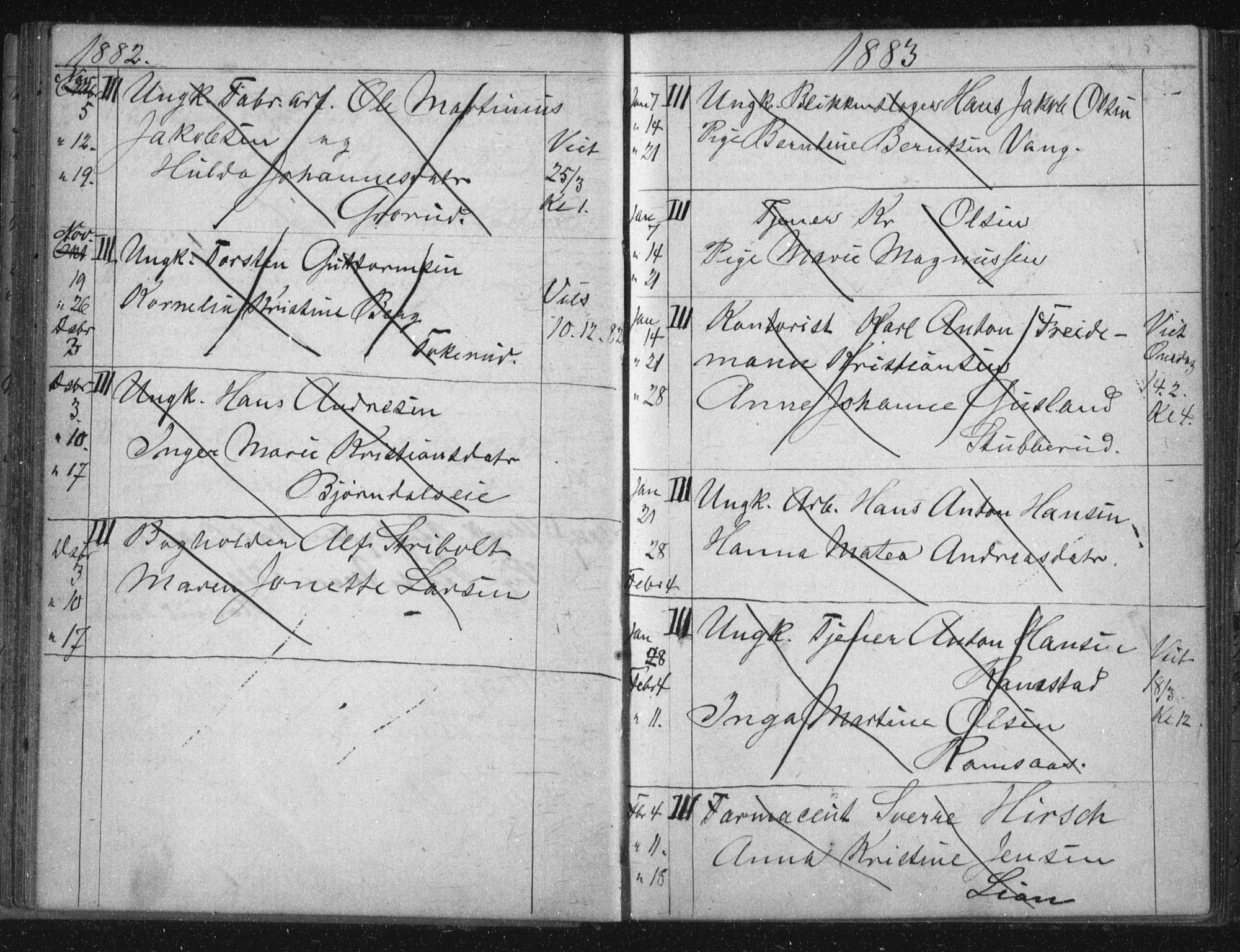 Østre Aker prestekontor Kirkebøker, AV/SAO-A-10840/H/Ha/L0005: Lysningsprotokoll nr. I 5, 1879-1899