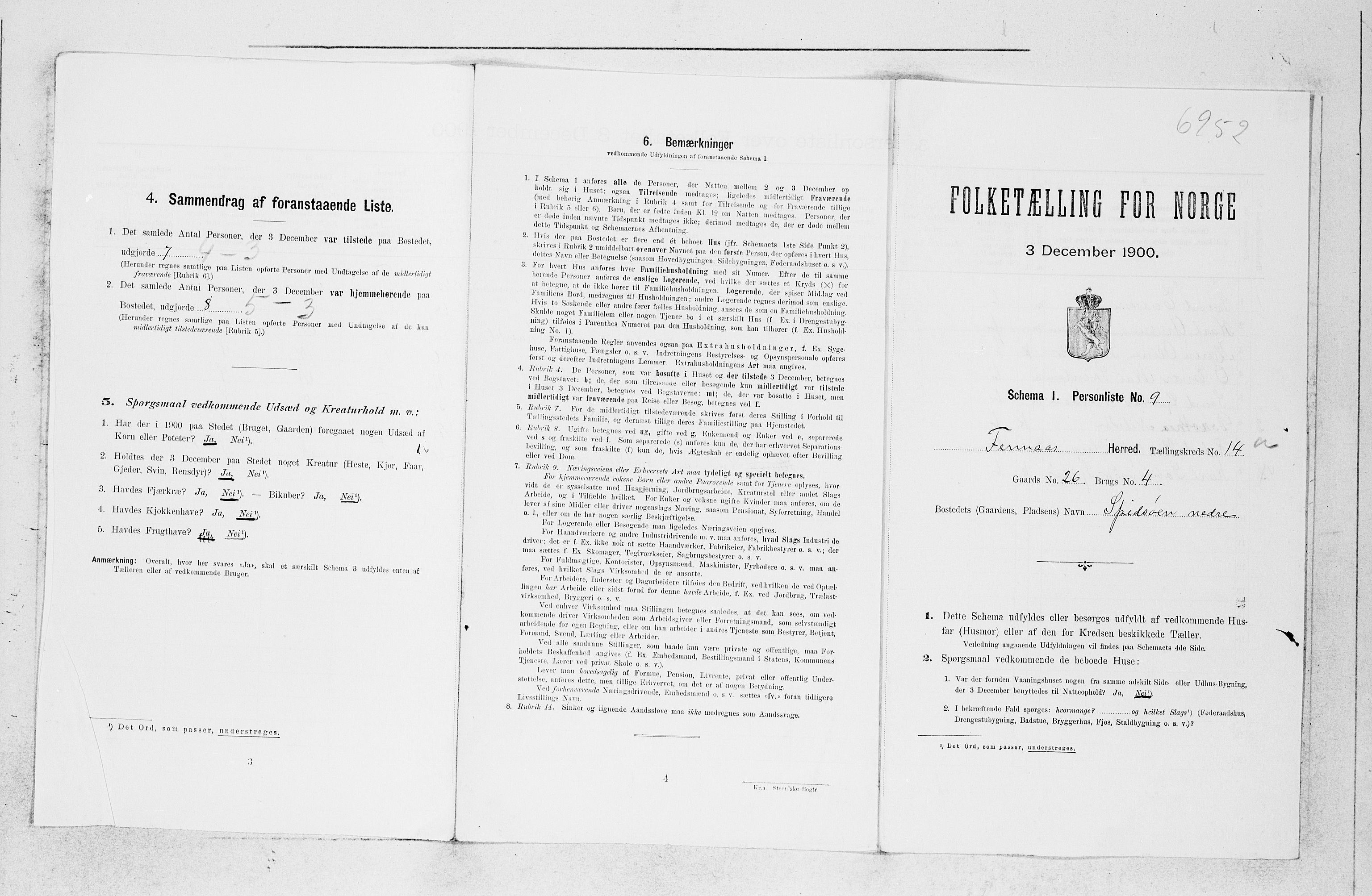 SAB, Folketelling 1900 for 1218 Finnås herred, 1900, s. 1517
