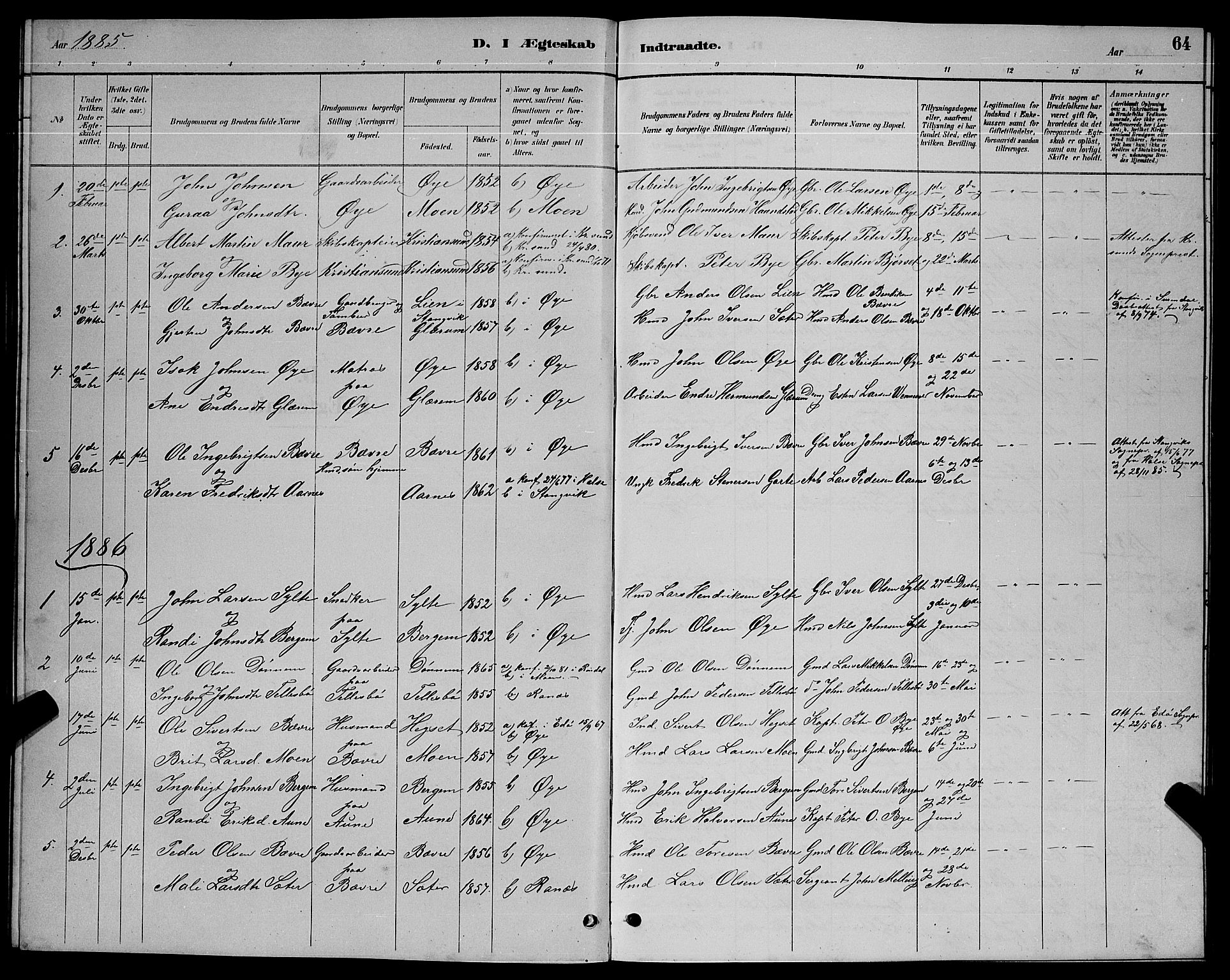 Ministerialprotokoller, klokkerbøker og fødselsregistre - Møre og Romsdal, AV/SAT-A-1454/595/L1052: Klokkerbok nr. 595C04, 1885-1900, s. 64
