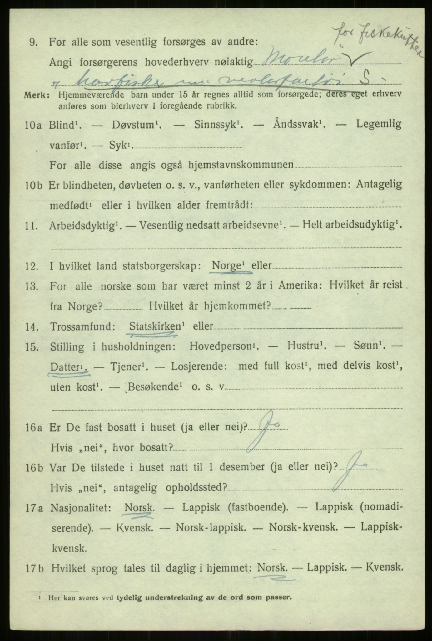 SATØ, Folketelling 1920 for 1930 Hillesøy herred, 1920, s. 2898