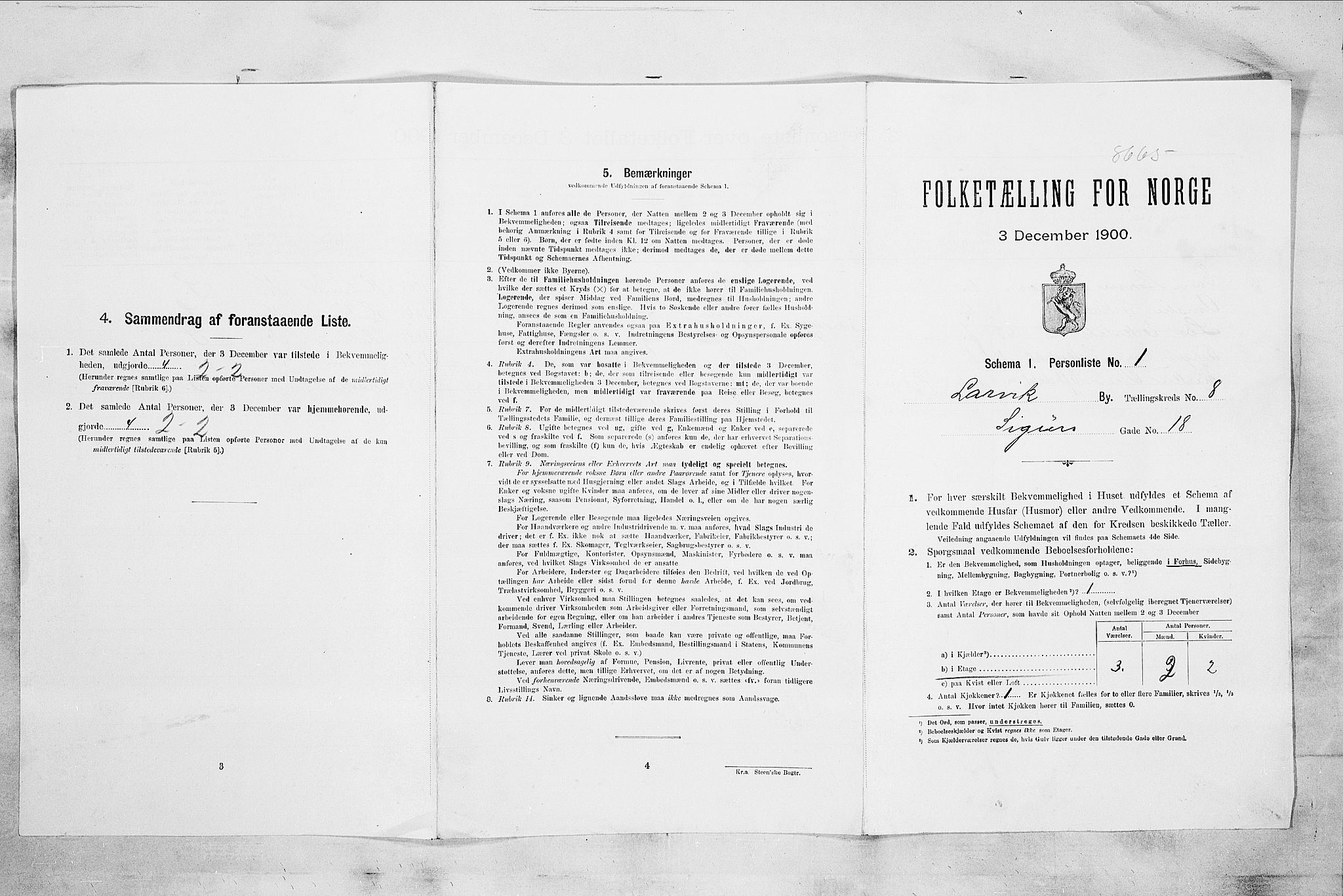 RA, Folketelling 1900 for 0707 Larvik kjøpstad, 1900, s. 741