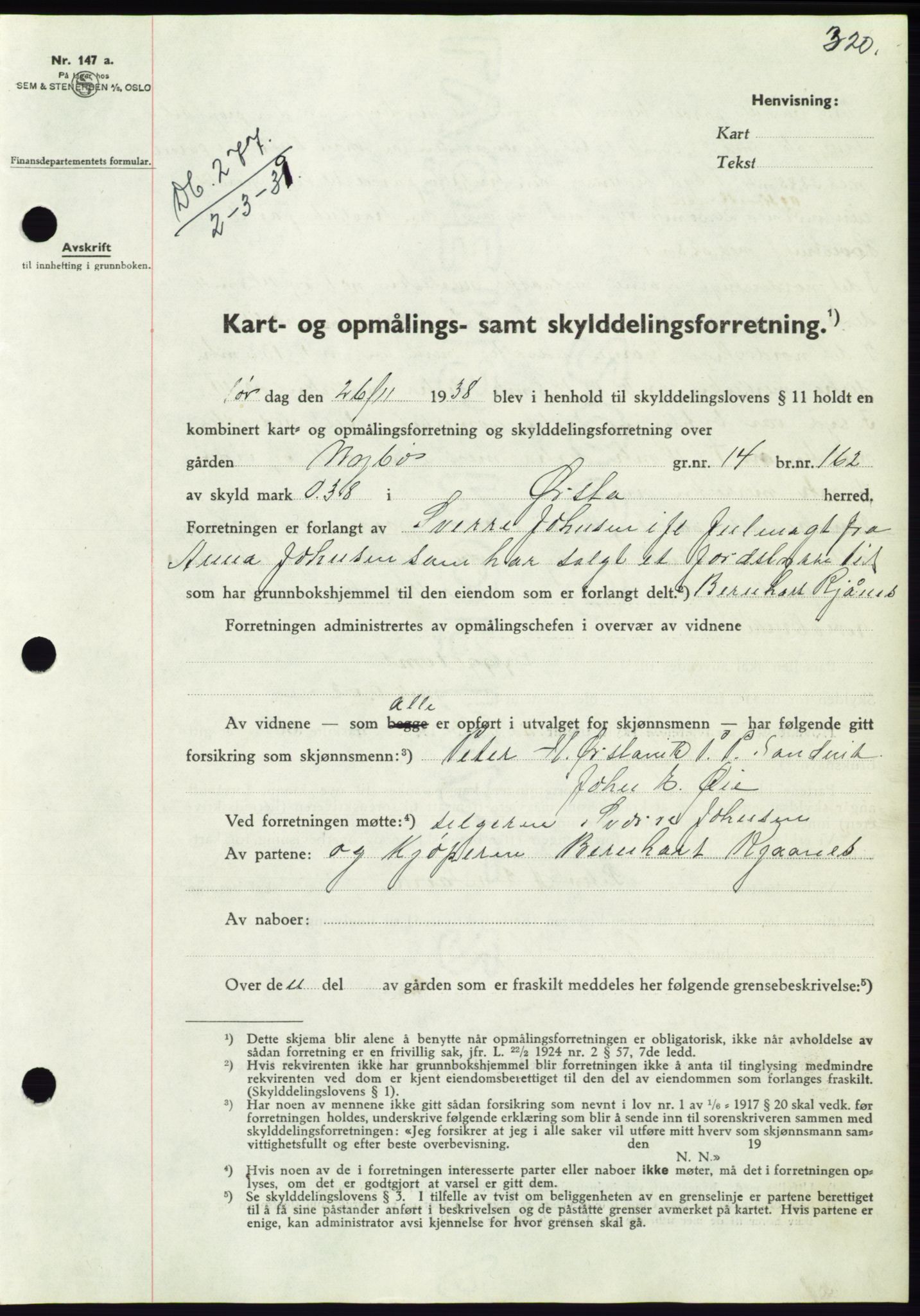 Søre Sunnmøre sorenskriveri, AV/SAT-A-4122/1/2/2C/L0067: Pantebok nr. 61, 1938-1939, Dagboknr: 277/1939