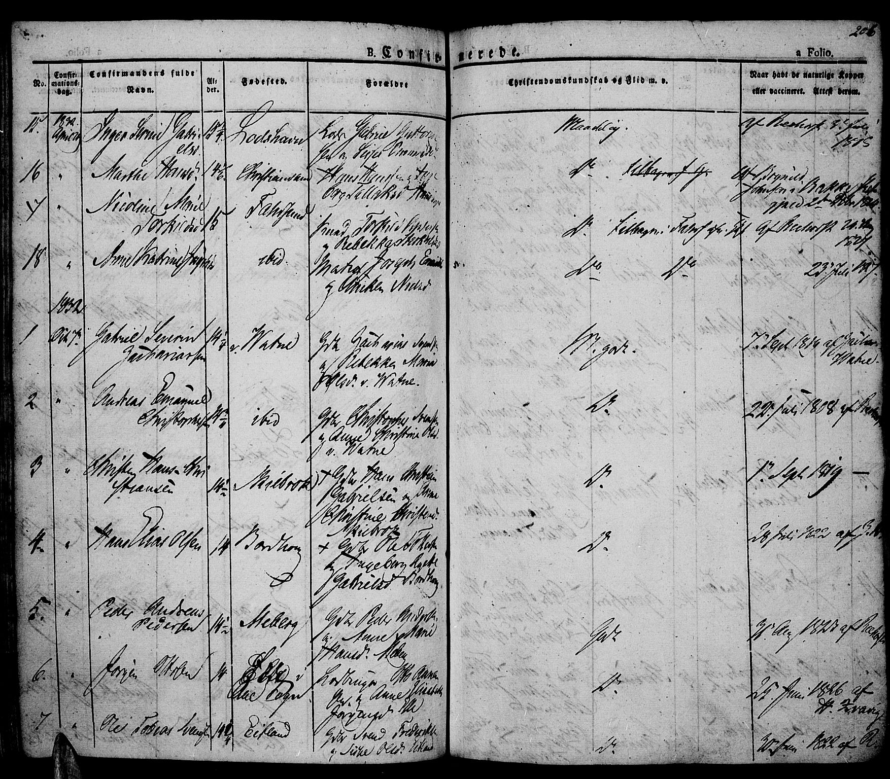 Lista sokneprestkontor, AV/SAK-1111-0027/F/Fa/L0008: Ministerialbok nr. A 8, 1823-1835, s. 205