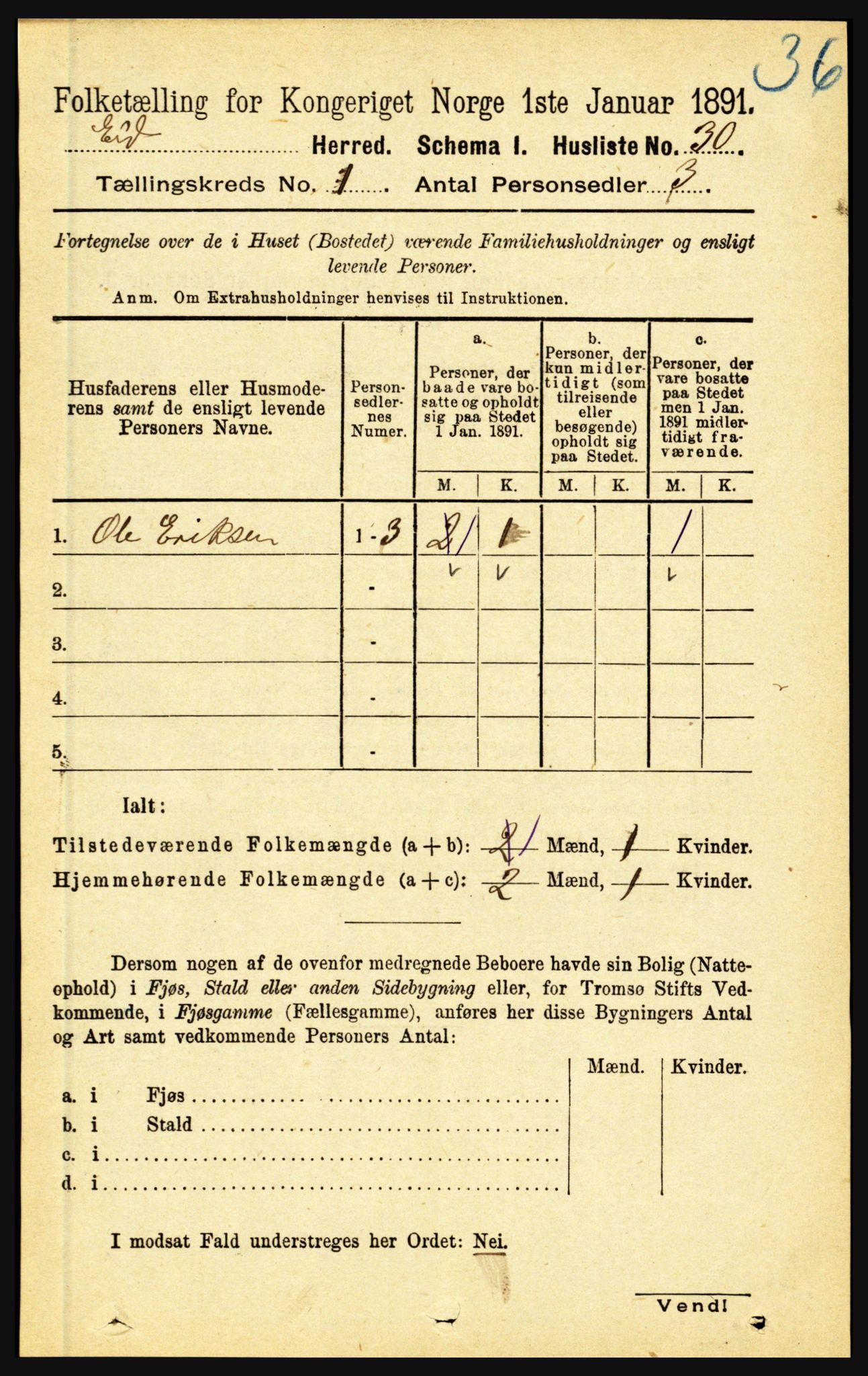 RA, Folketelling 1891 for 1443 Eid herred, 1891, s. 71