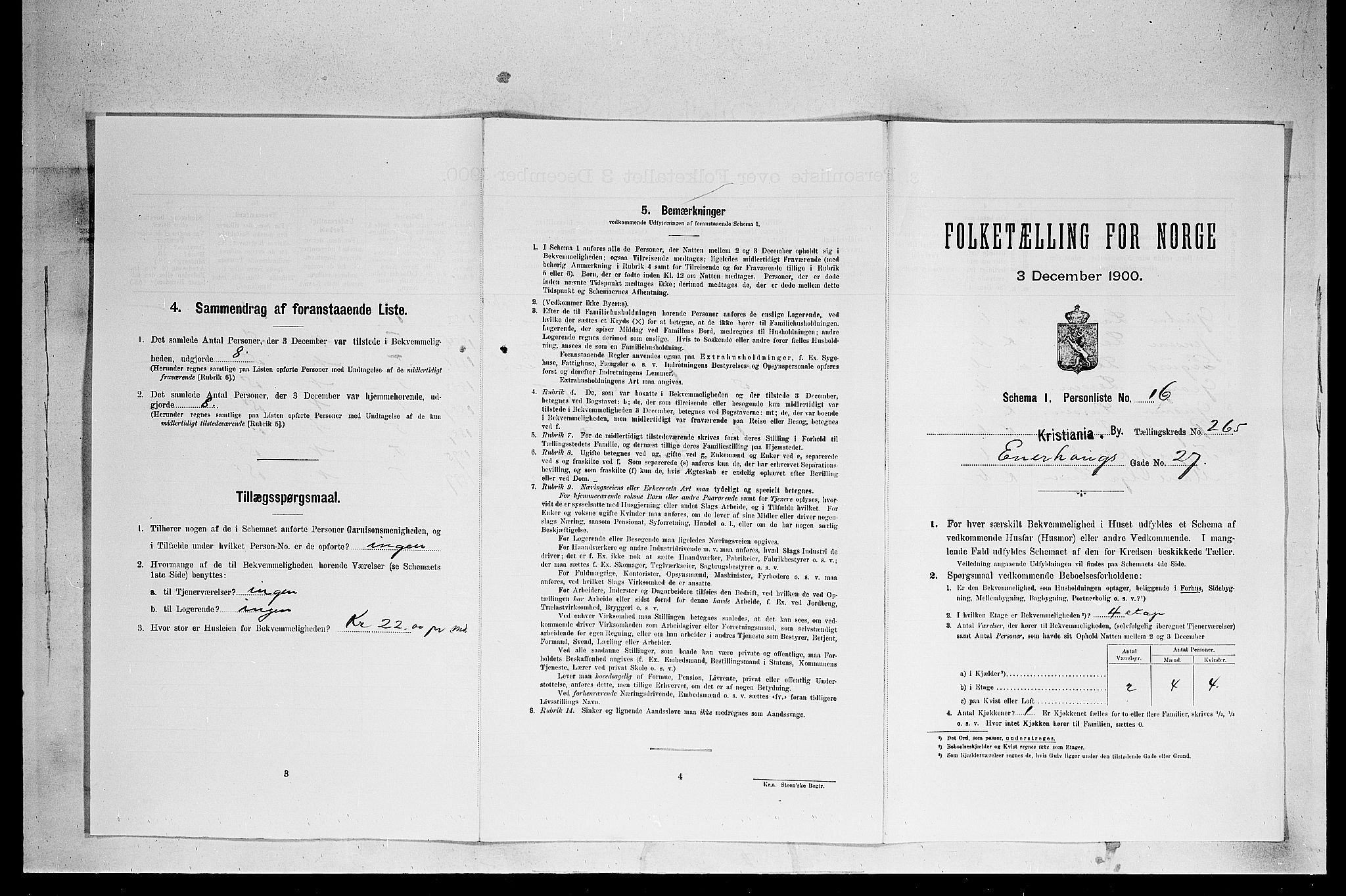 SAO, Folketelling 1900 for 0301 Kristiania kjøpstad, 1900, s. 20149