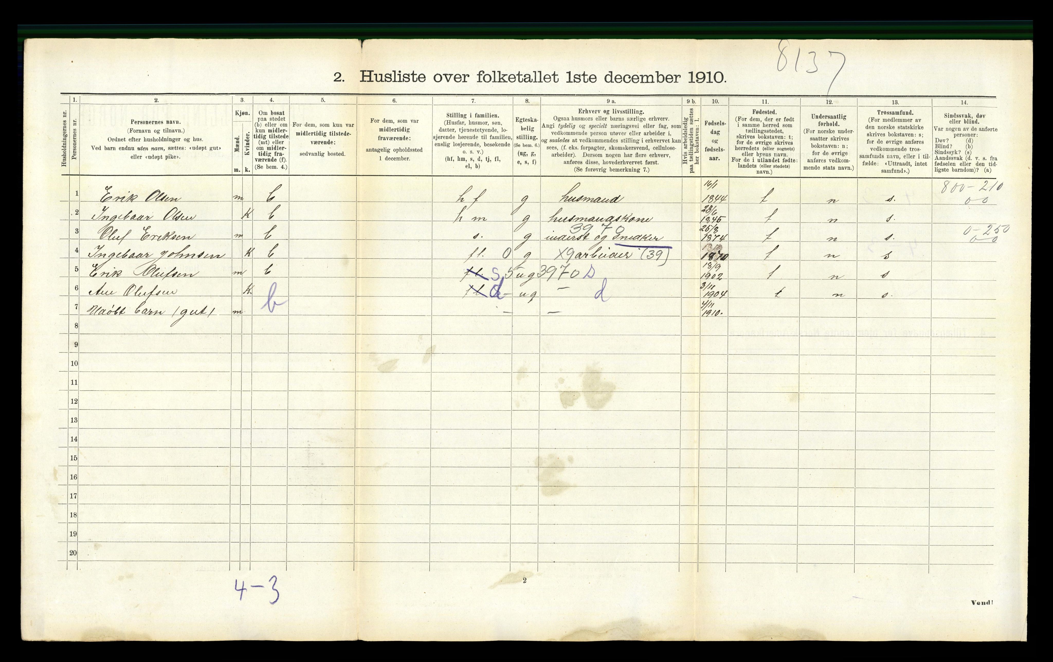 RA, Folketelling 1910 for 1559 Straumsnes herred, 1910, s. 282