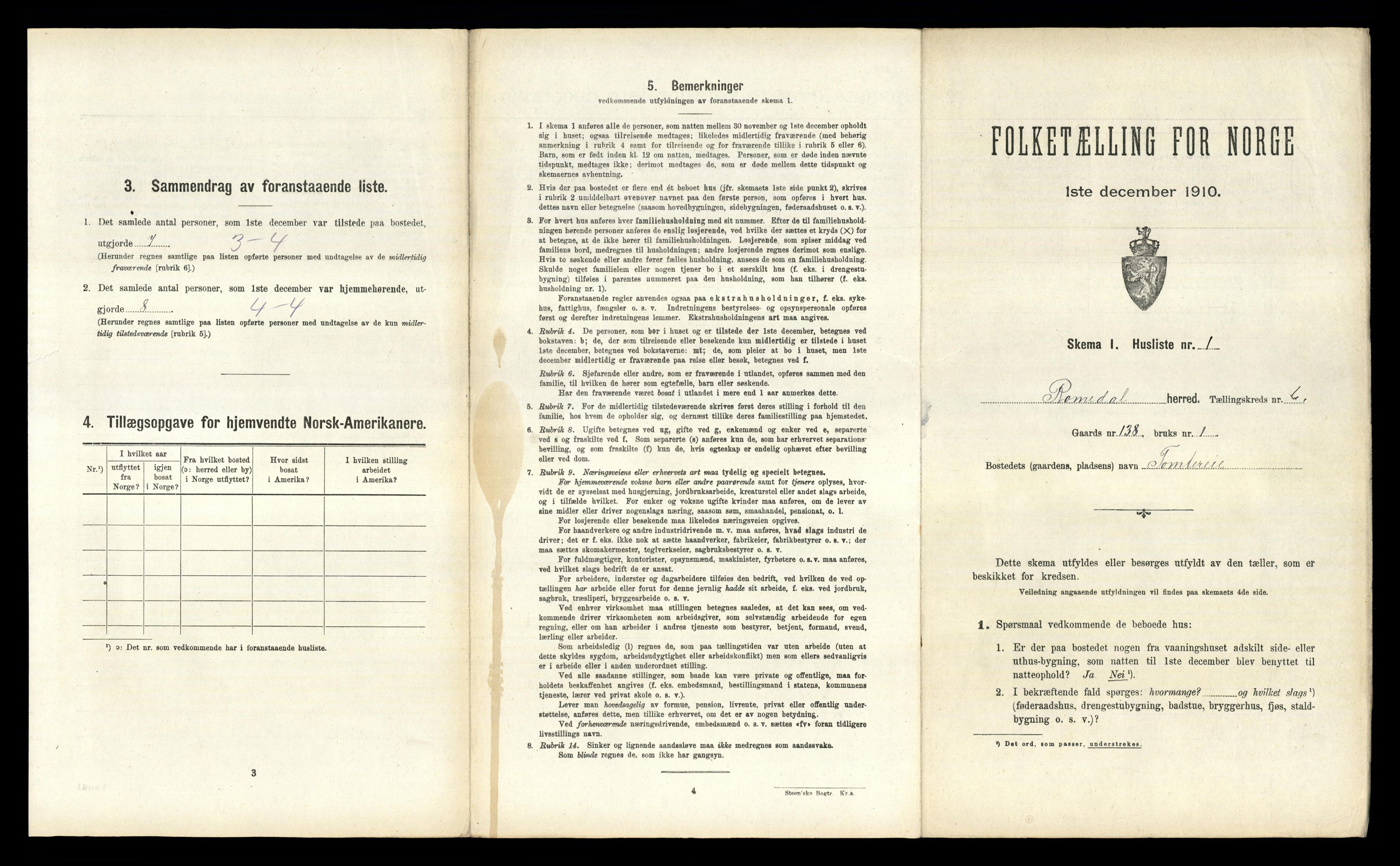 RA, Folketelling 1910 for 0416 Romedal herred, 1910, s. 1111