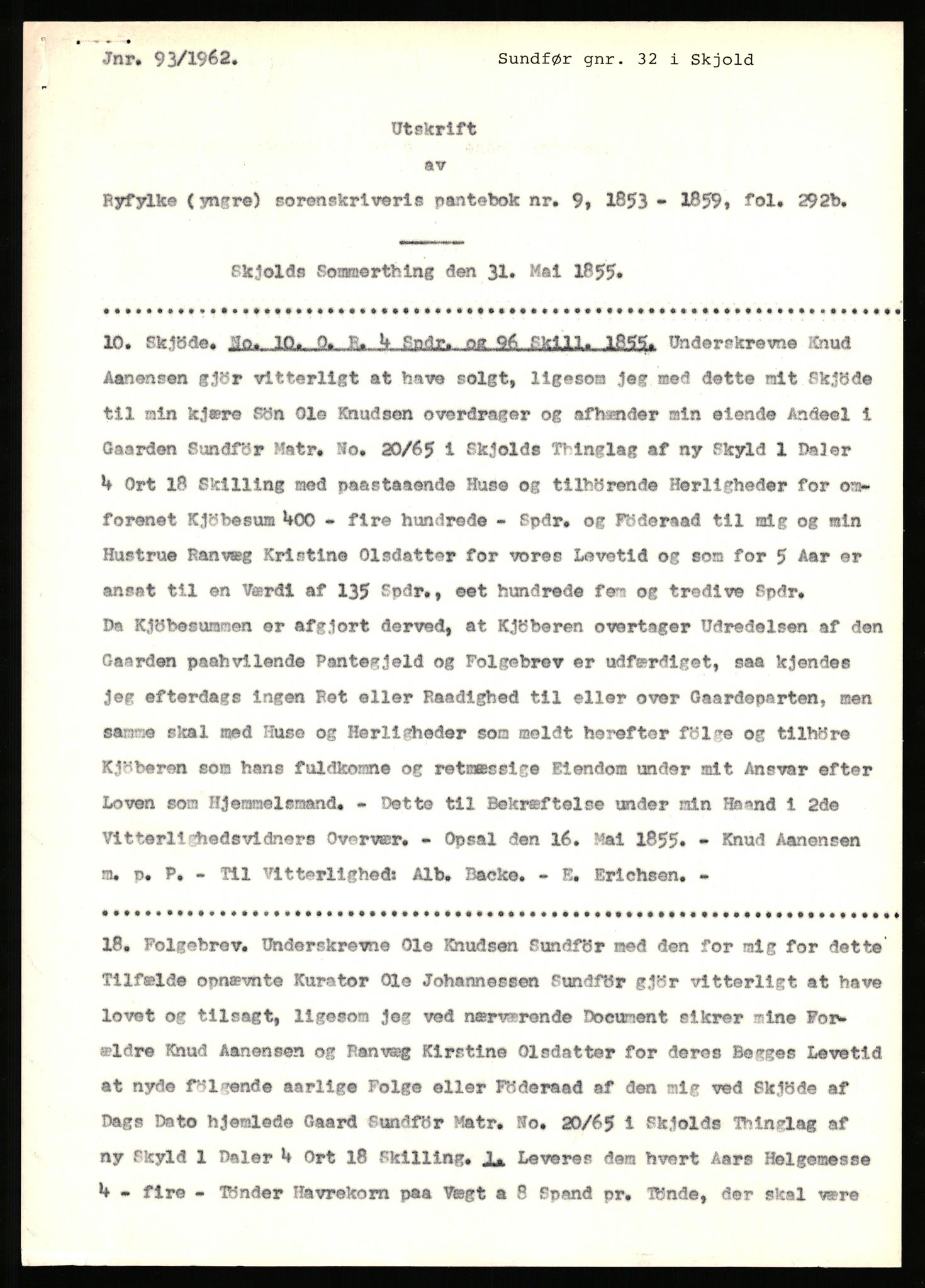 Statsarkivet i Stavanger, SAST/A-101971/03/Y/Yj/L0082: Avskrifter sortert etter gårdsnavn: Stølsmarken - Svele store, 1750-1930, s. 433