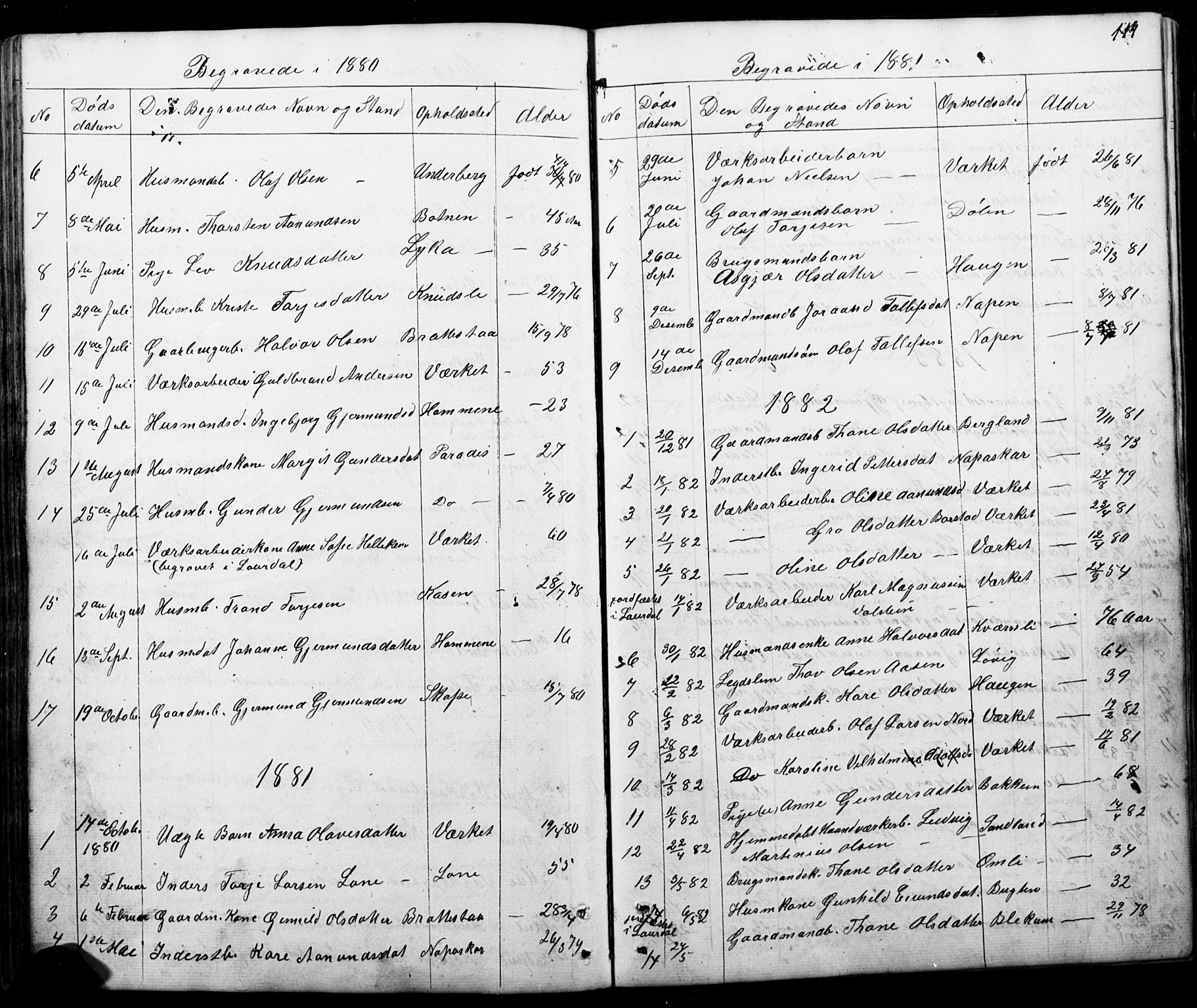Mo kirkebøker, AV/SAKO-A-286/G/Gb/L0002: Klokkerbok nr. II 2, 1851-1890, s. 114
