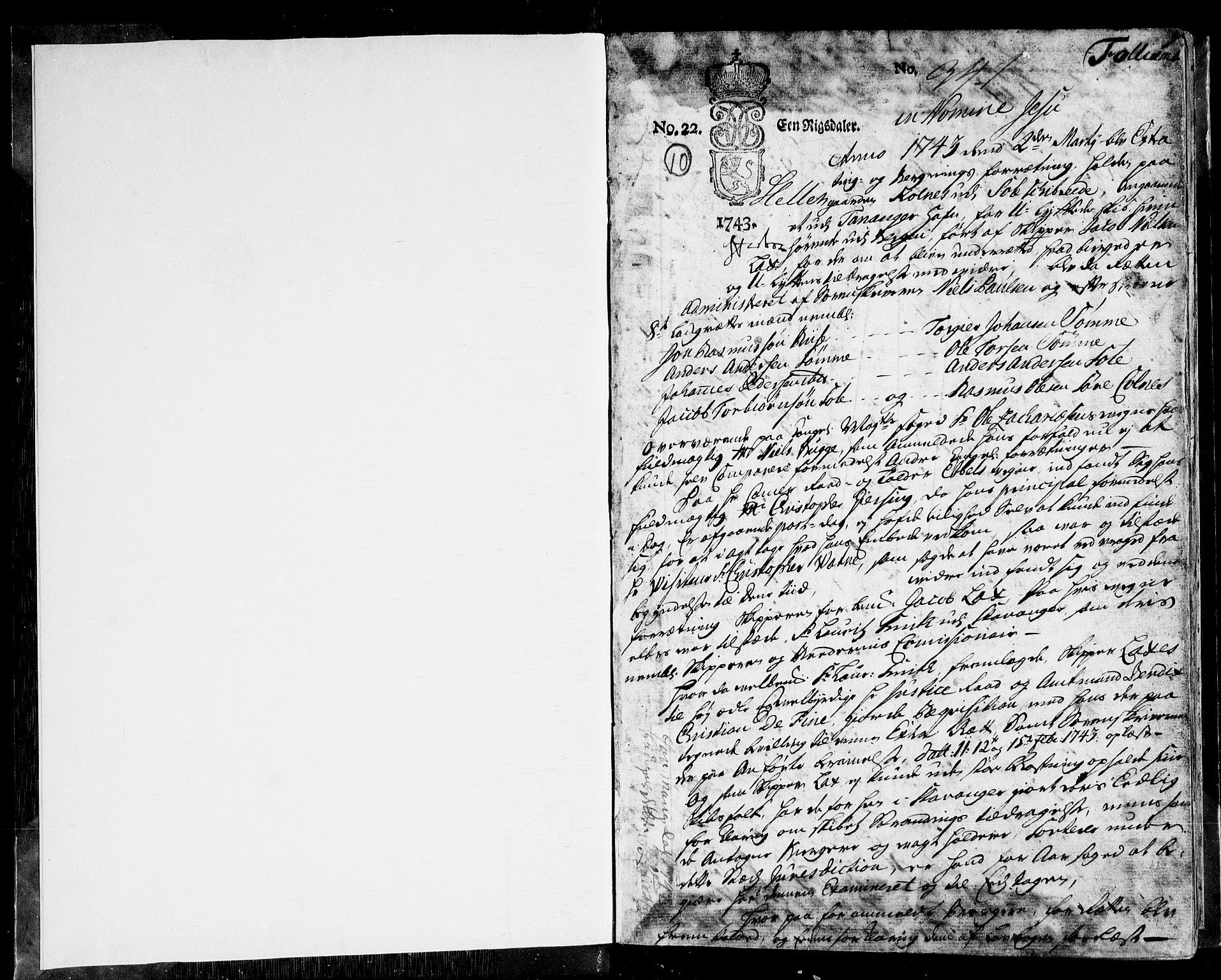 Jæren og Dalane sorenskriveri, SAST/A-100306/3/30/30BA/L0079: TINGBOK, 1743-1746, s. 0b-1a