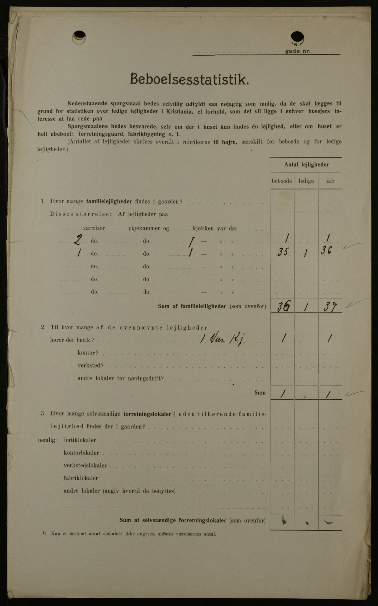 OBA, Kommunal folketelling 1.2.1908 for Kristiania kjøpstad, 1908, s. 2042