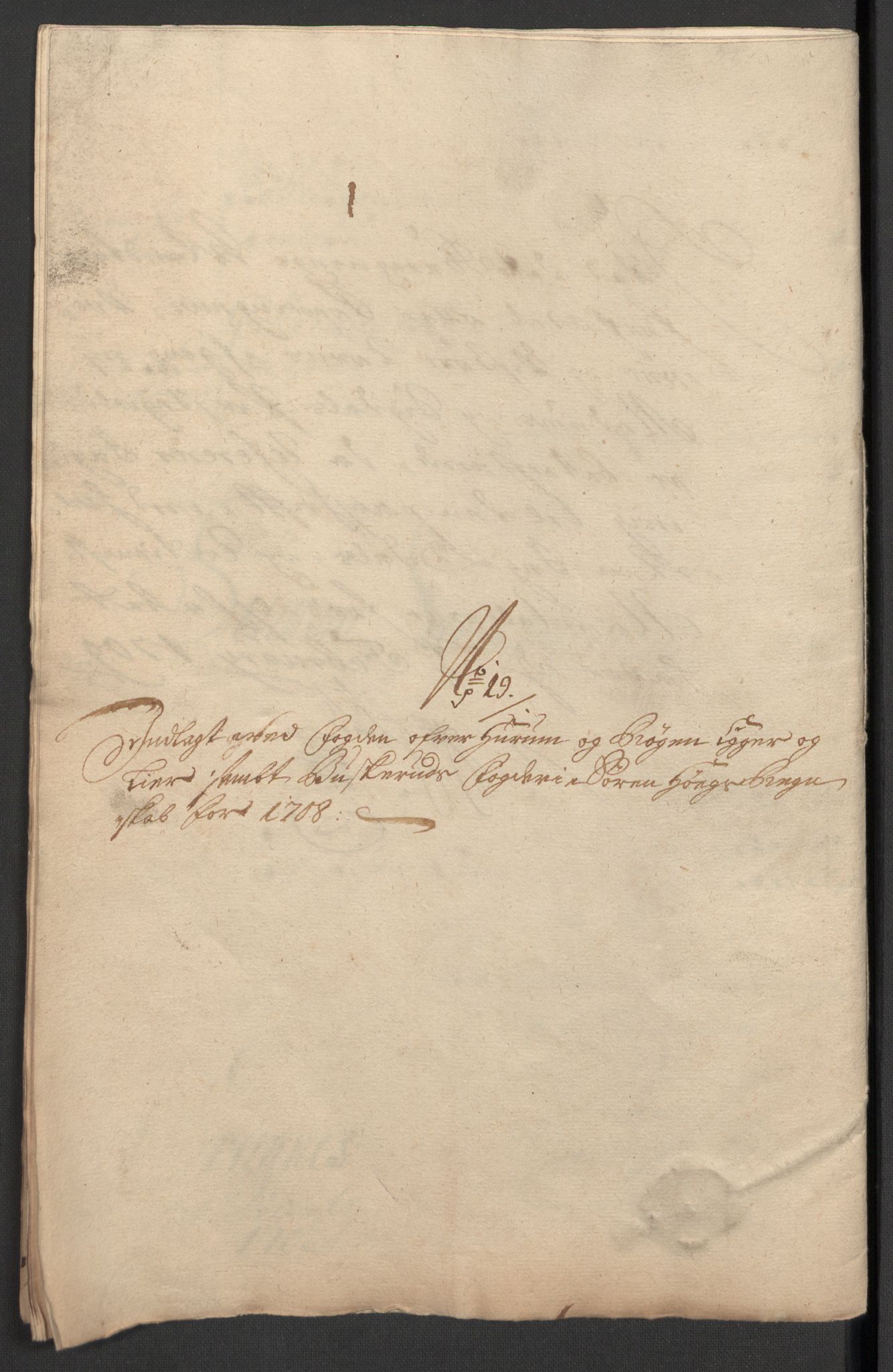 Rentekammeret inntil 1814, Reviderte regnskaper, Fogderegnskap, AV/RA-EA-4092/R31/L1702: Fogderegnskap Hurum, Røyken, Eiker, Lier og Buskerud, 1708, s. 305