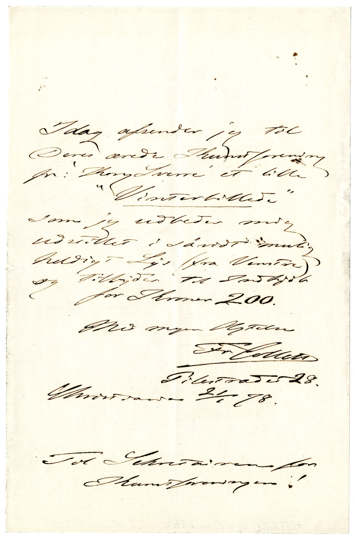 Diderik Maria Aalls brevsamling, NF/Ark-1023/F/L0002: D.M. Aalls brevsamling. B - C, 1799-1889, s. 378