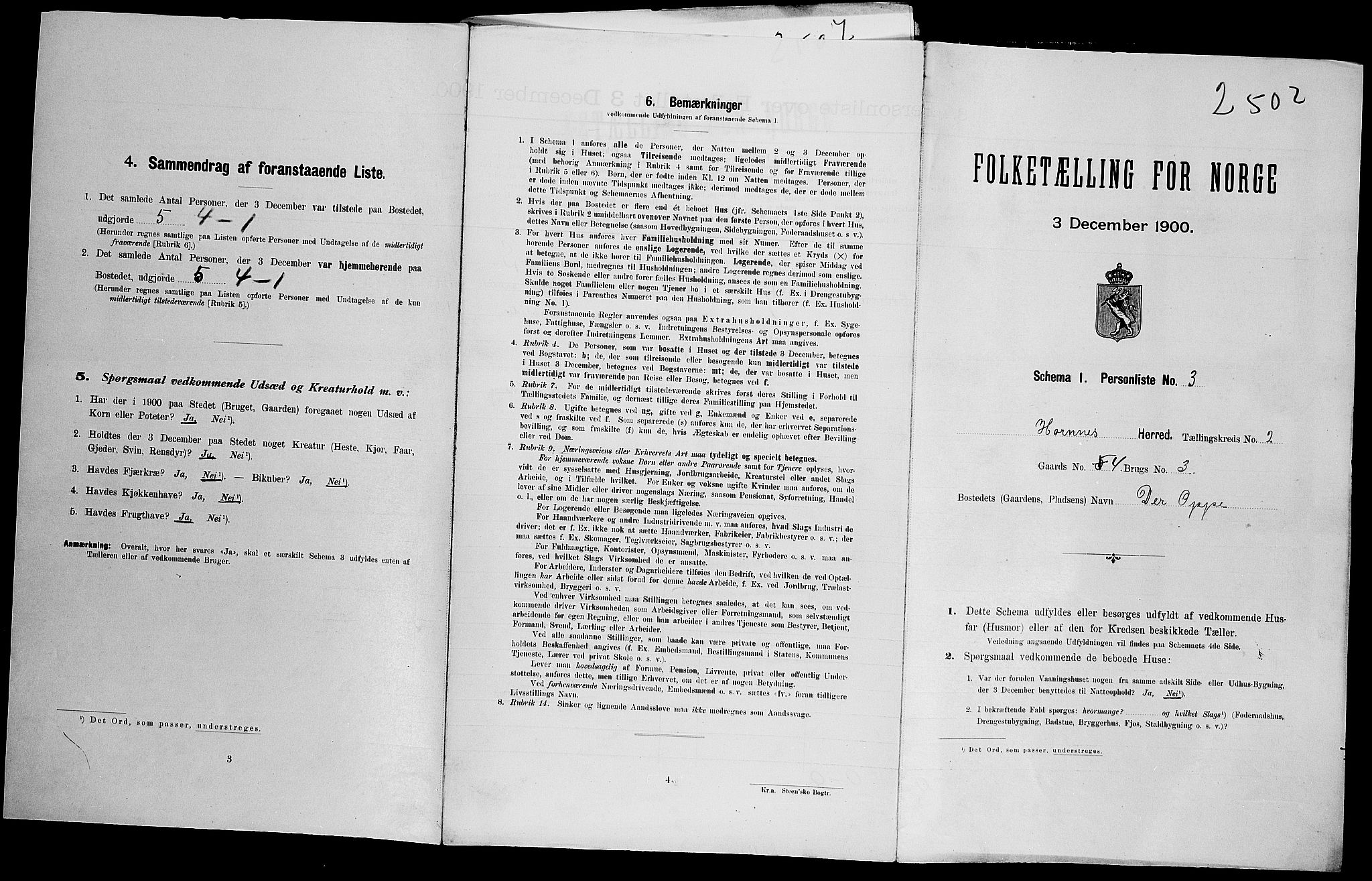 SAK, Folketelling 1900 for 0936 Hornnes herred, 1900, s. 112