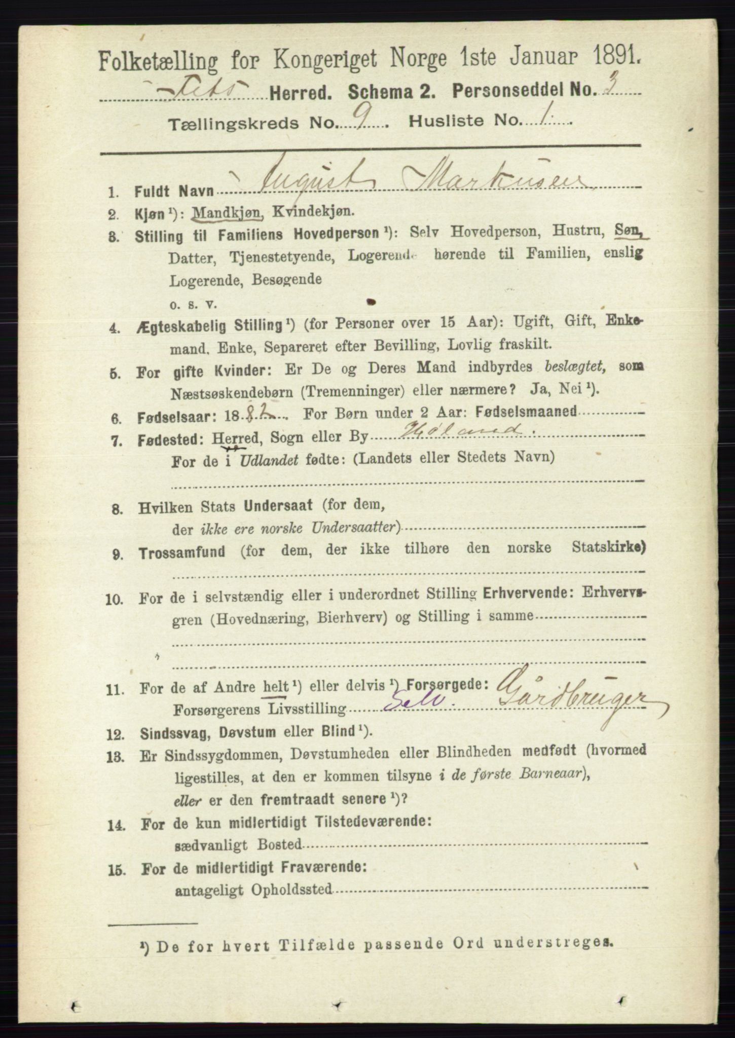 RA, Folketelling 1891 for 0227 Fet herred, 1891, s. 3501