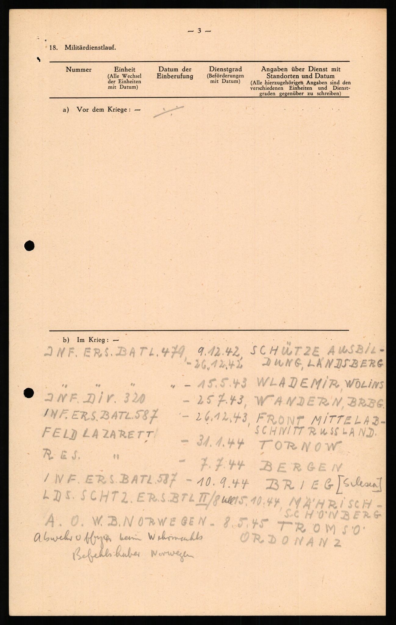 Forsvaret, Forsvarets overkommando II, AV/RA-RAFA-3915/D/Db/L0021: CI Questionaires. Tyske okkupasjonsstyrker i Norge. Tyskere., 1945-1946, s. 180