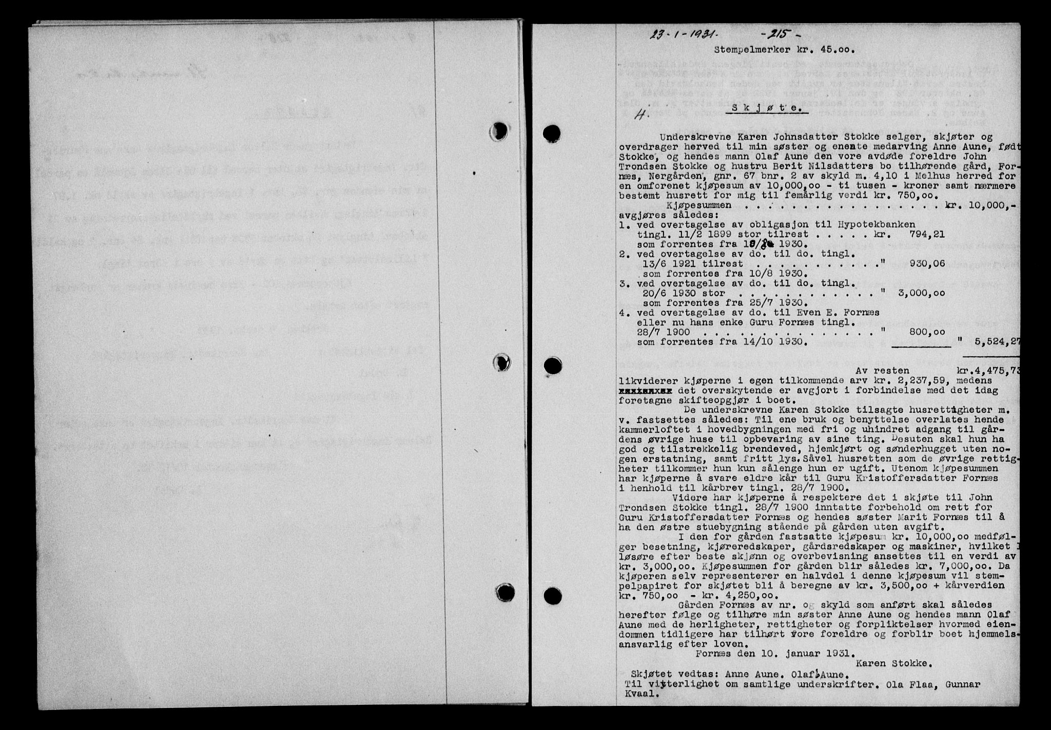 Gauldal sorenskriveri, SAT/A-0014/1/2/2C/L0041: Pantebok nr. 42-43, 1930-1931, Tingl.dato: 23.01.1931