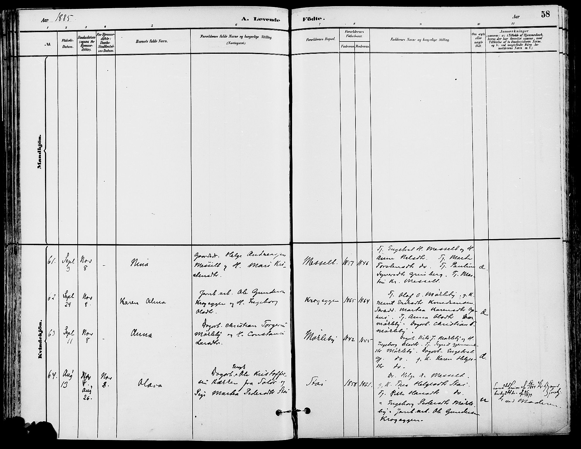 Stor-Elvdal prestekontor, AV/SAH-PREST-052/H/Ha/Haa/L0002: Ministerialbok nr. 2, 1882-1907, s. 58