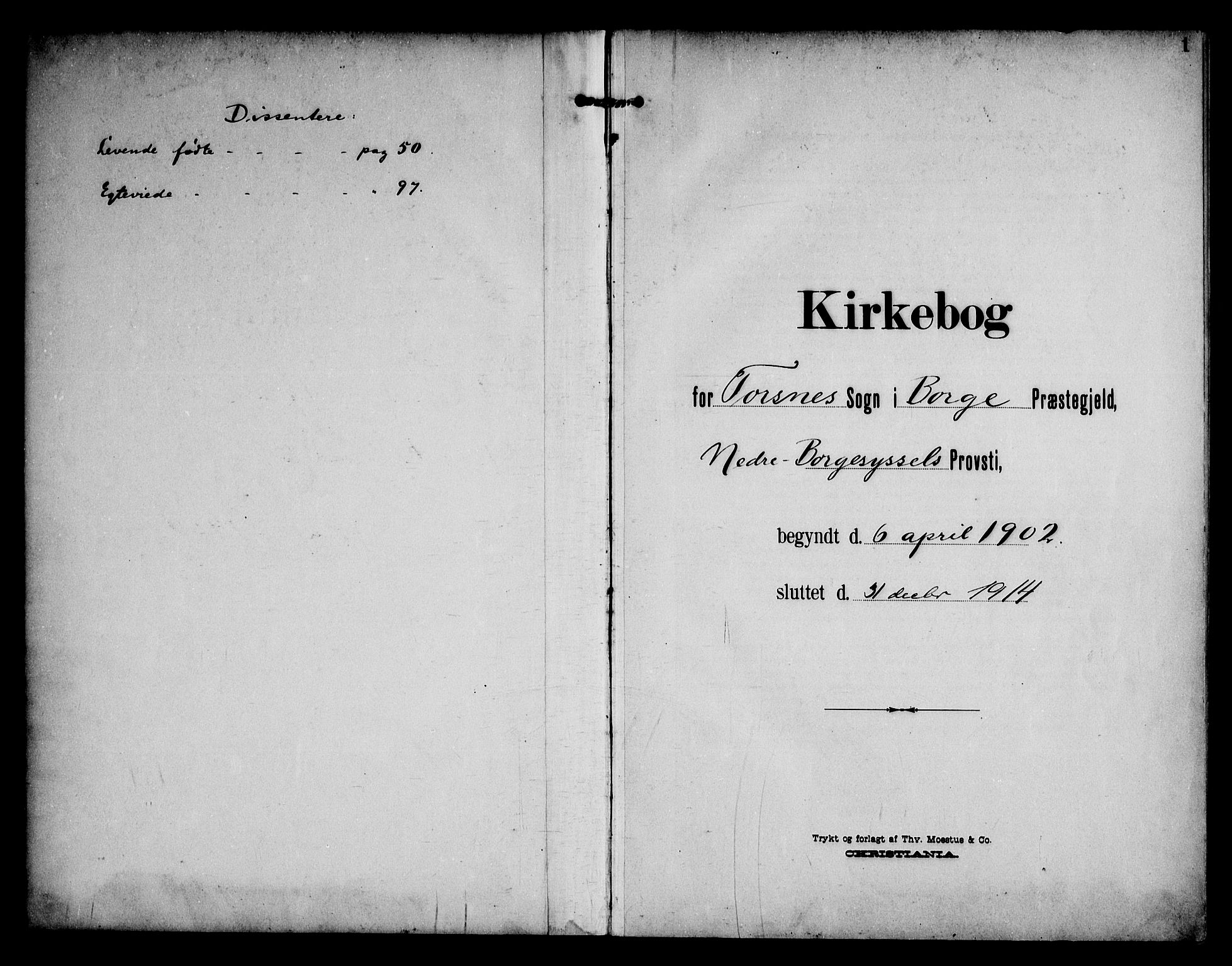 Borge prestekontor Kirkebøker, SAO/A-10903/F/Fb/L0004: Ministerialbok nr. II 4, 1902-1914, s. 1