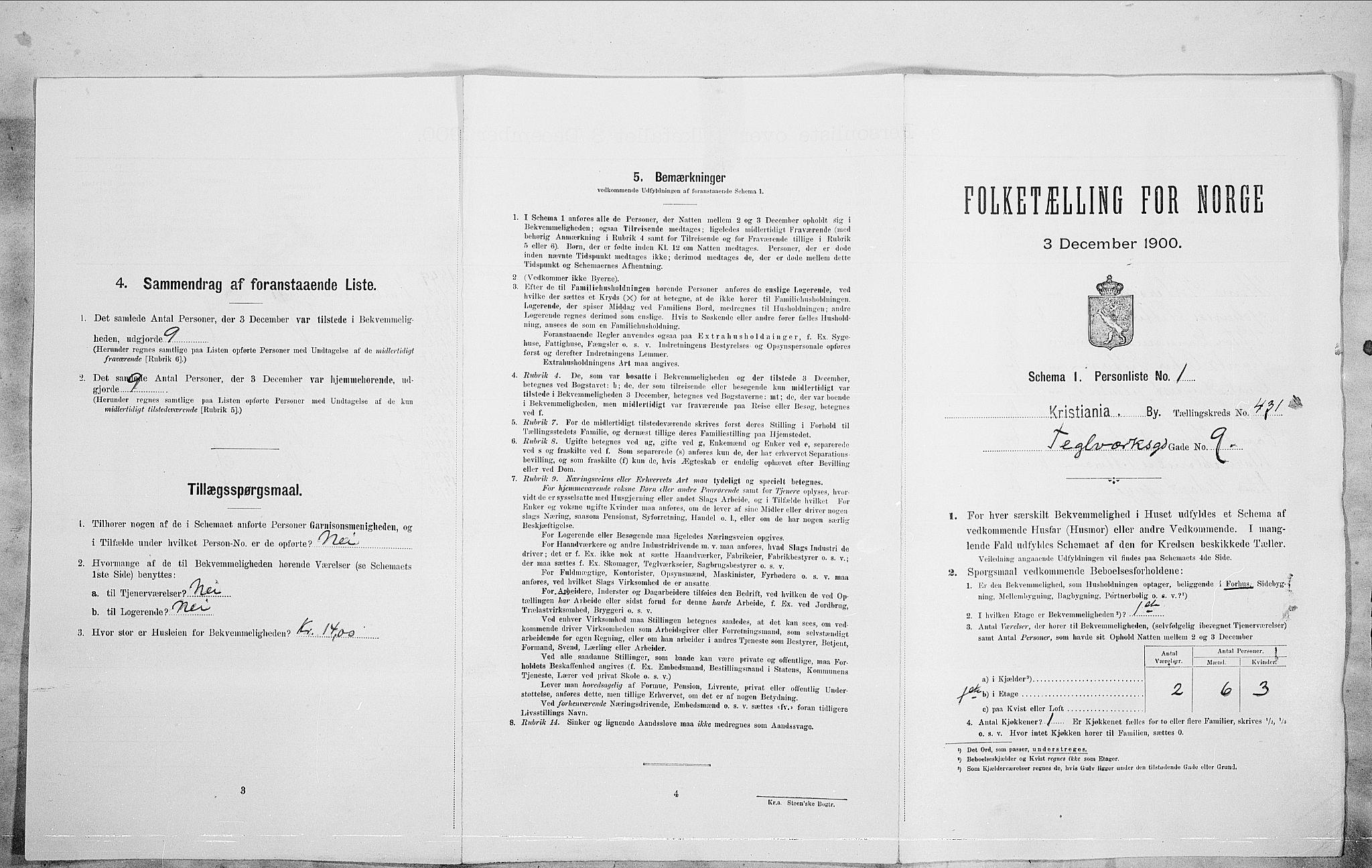 SAO, Folketelling 1900 for 0301 Kristiania kjøpstad, 1900, s. 96178
