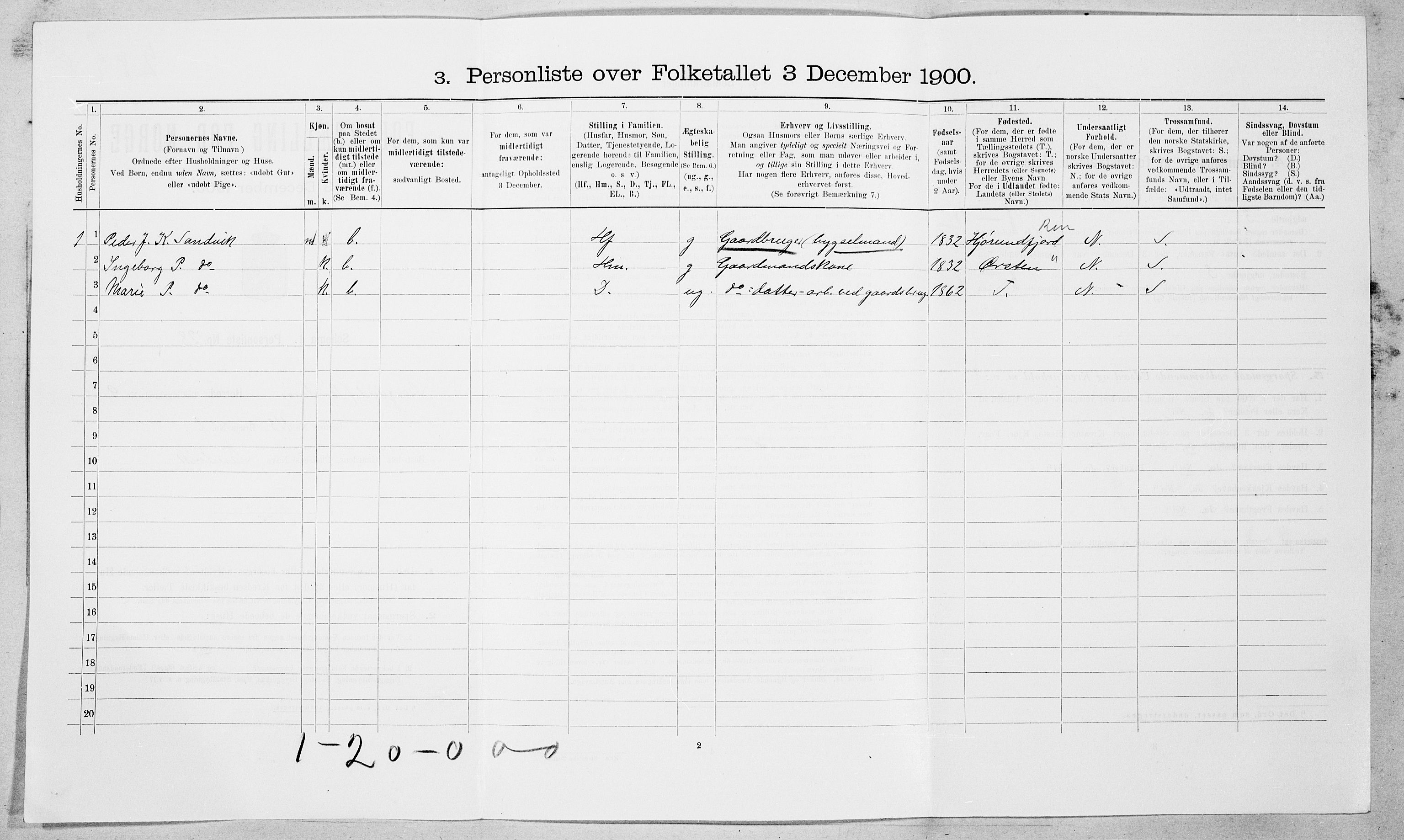 SAT, Folketelling 1900 for 1531 Borgund herred, 1900, s. 986