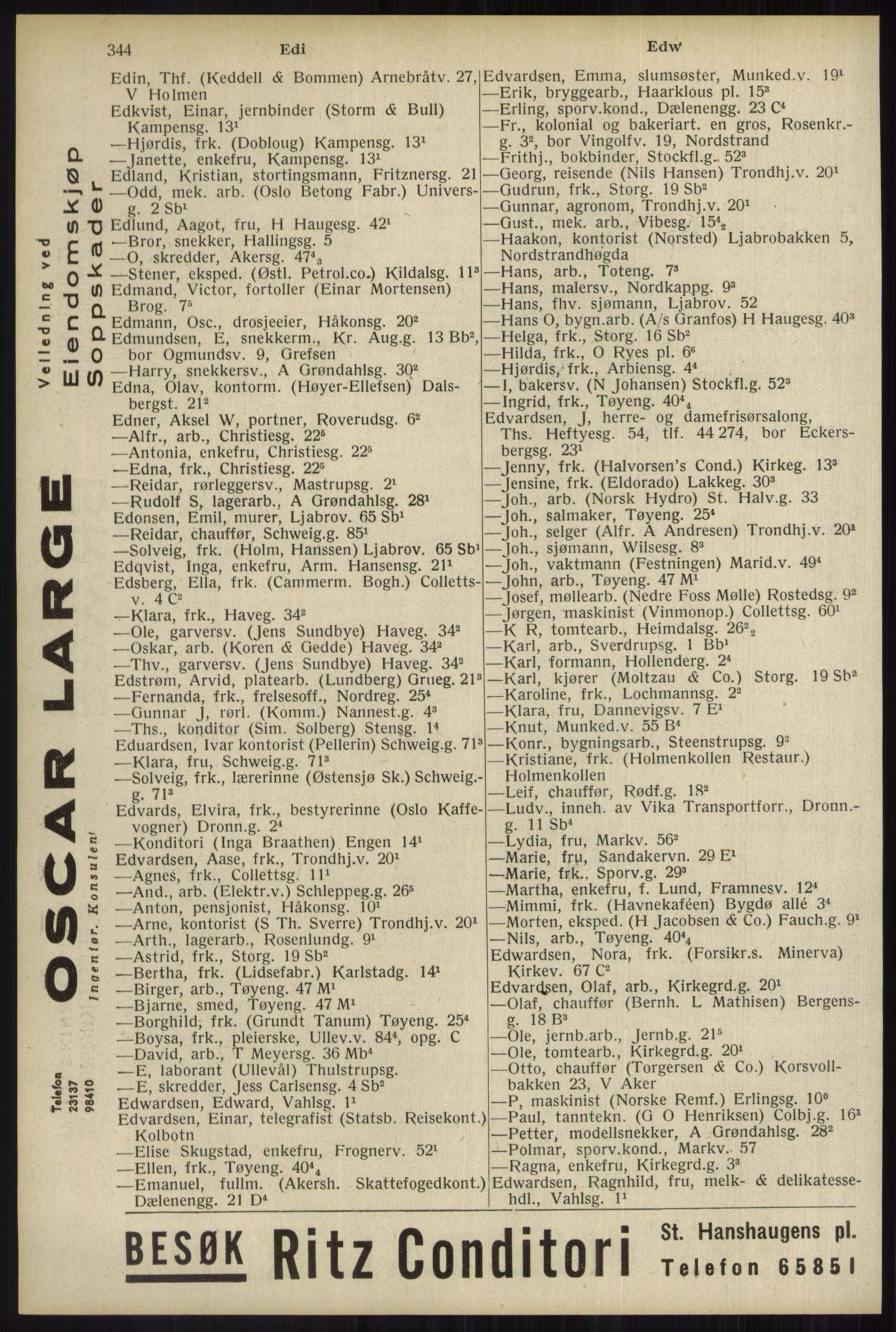 Kristiania/Oslo adressebok, PUBL/-, 1934, s. 344