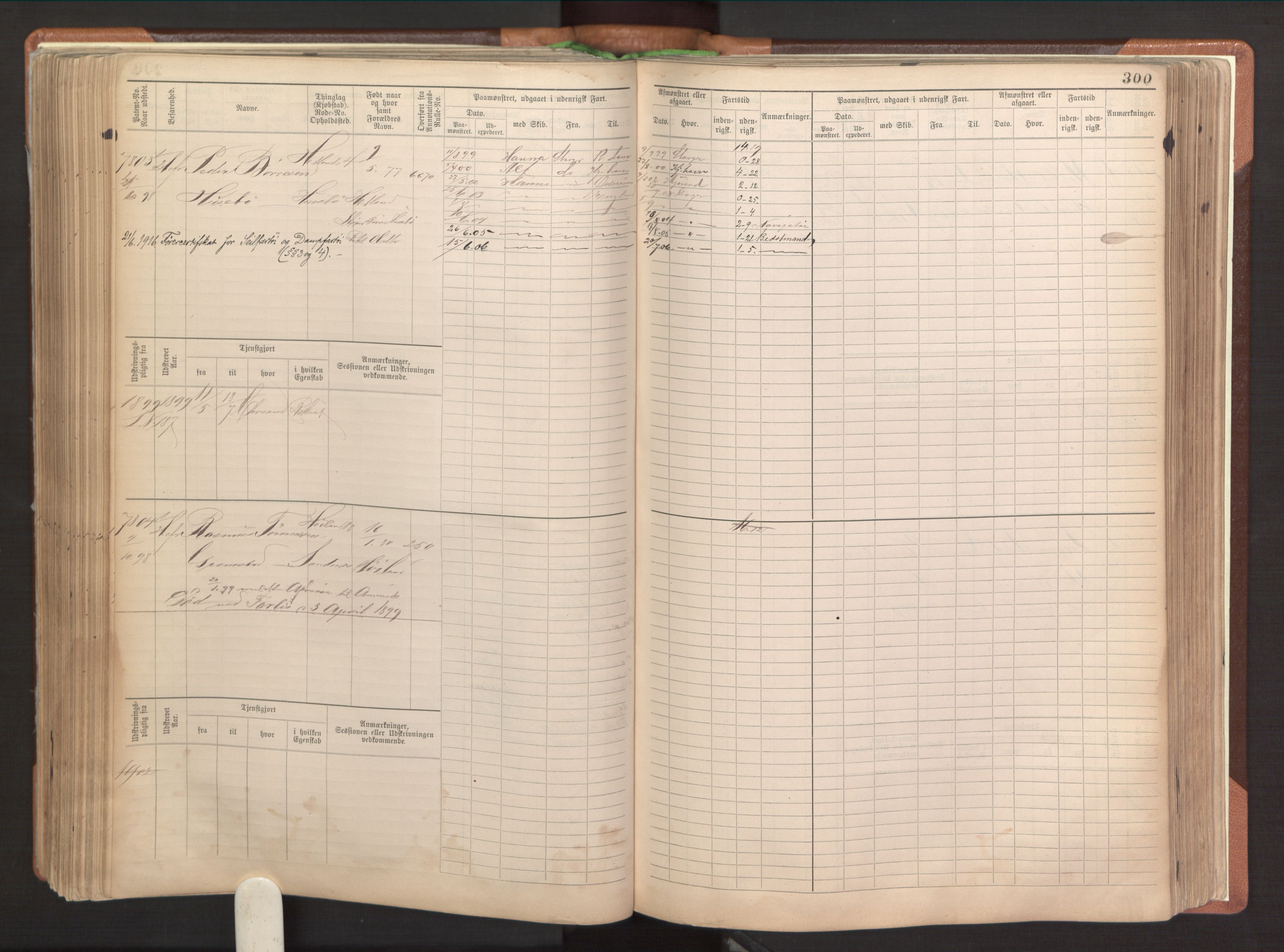 Stavanger sjømannskontor, AV/SAST-A-102006/F/Fb/Fbb/L0022: Sjøfartshovedrulle patnentnr. 7205-8160 (dublett), 1894, s. 304