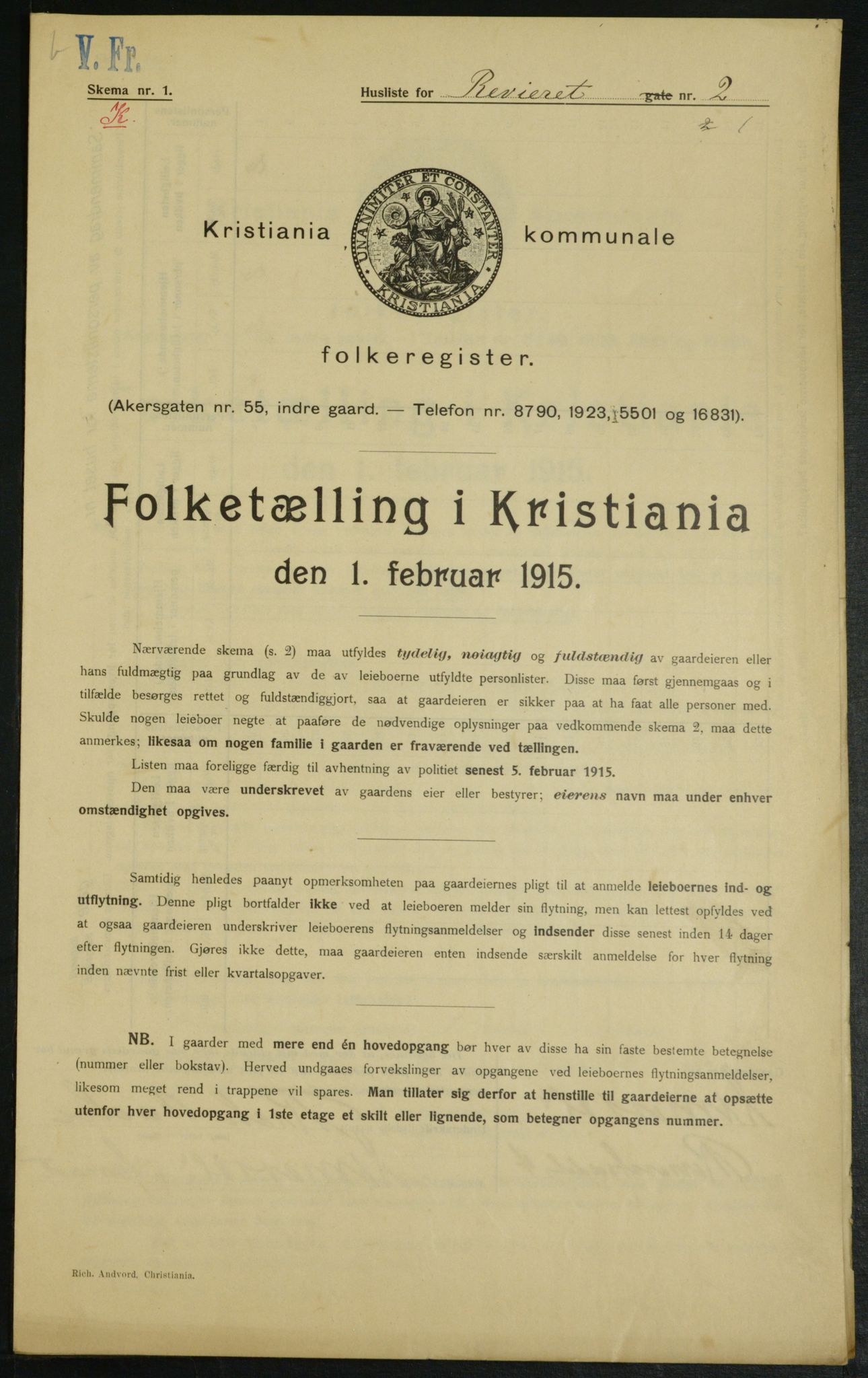 OBA, Kommunal folketelling 1.2.1915 for Kristiania, 1915, s. 82575