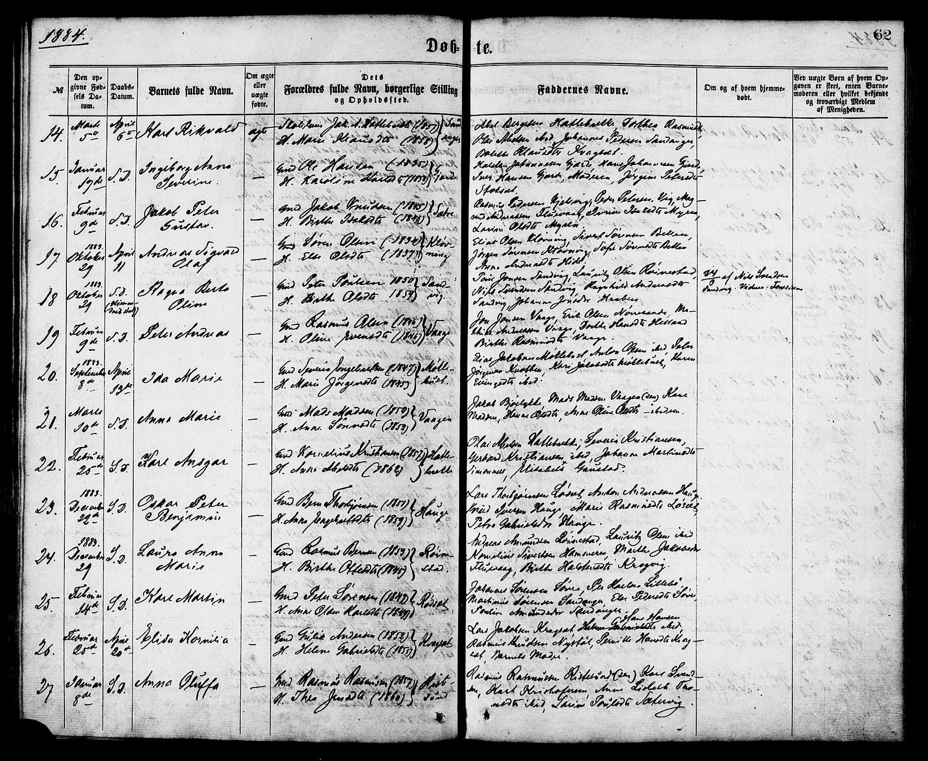 Ministerialprotokoller, klokkerbøker og fødselsregistre - Møre og Romsdal, AV/SAT-A-1454/503/L0035: Ministerialbok nr. 503A03, 1865-1884, s. 62