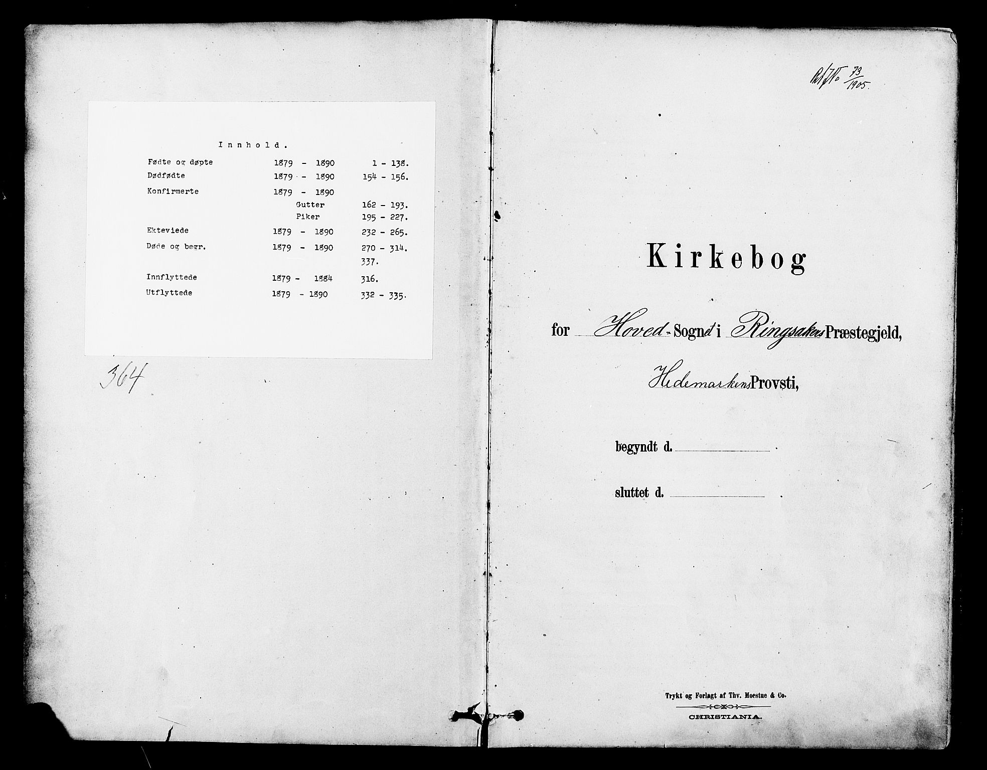 Ringsaker prestekontor, SAH/PREST-014/L/La/L0009: Klokkerbok nr. 9, 1879-1890