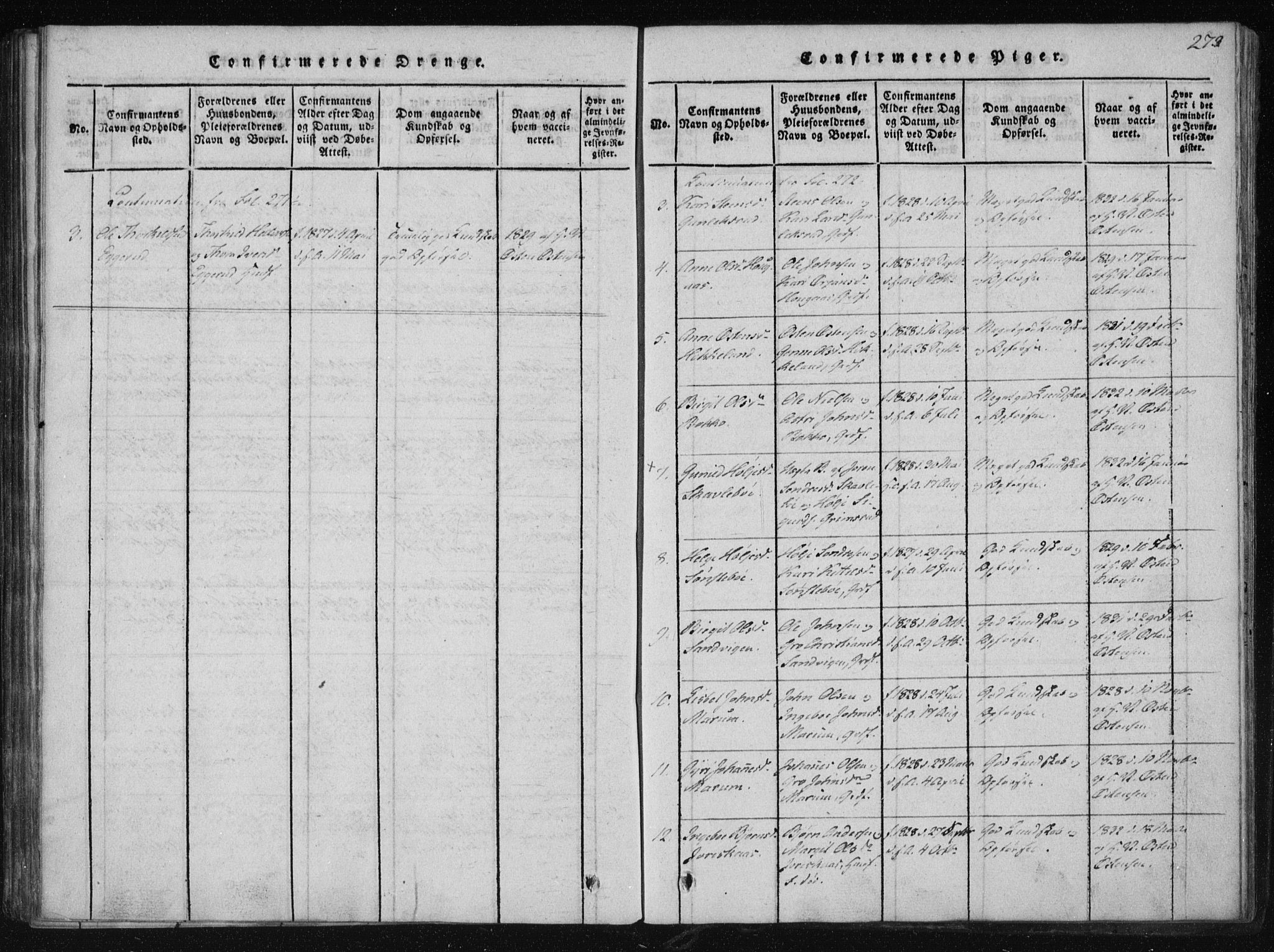 Tinn kirkebøker, AV/SAKO-A-308/F/Fb/L0001: Ministerialbok nr. II 1, 1815-1843, s. 273