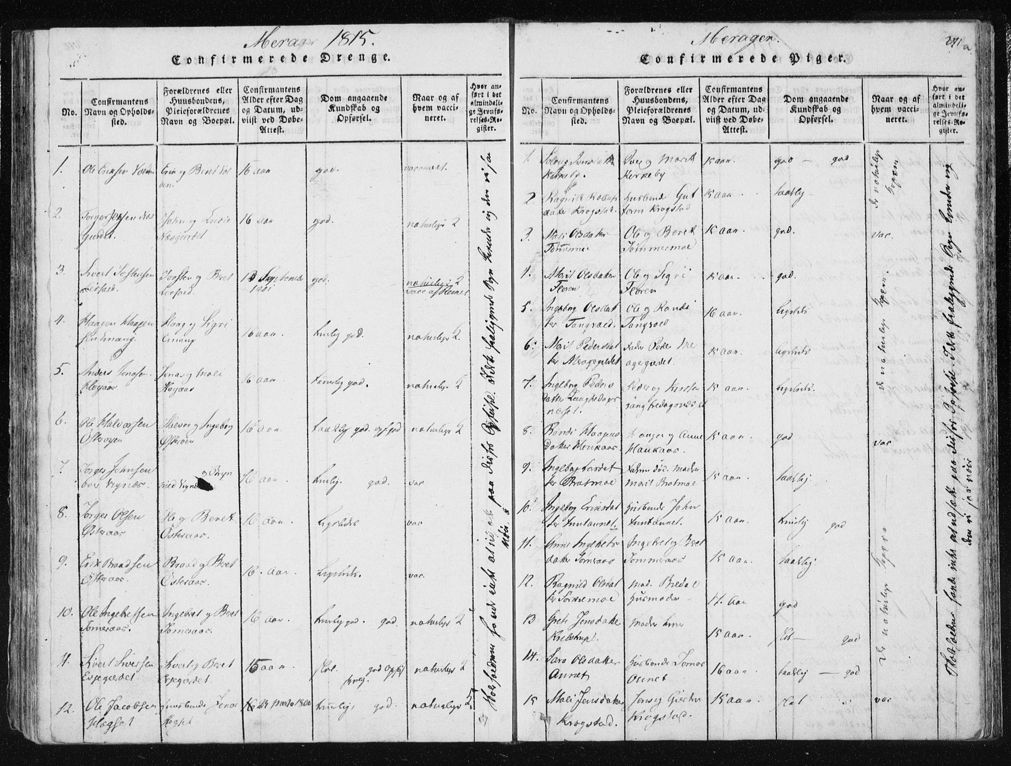 Ministerialprotokoller, klokkerbøker og fødselsregistre - Nord-Trøndelag, AV/SAT-A-1458/709/L0061: Ministerialbok nr. 709A08 /4, 1815-1819, s. 271