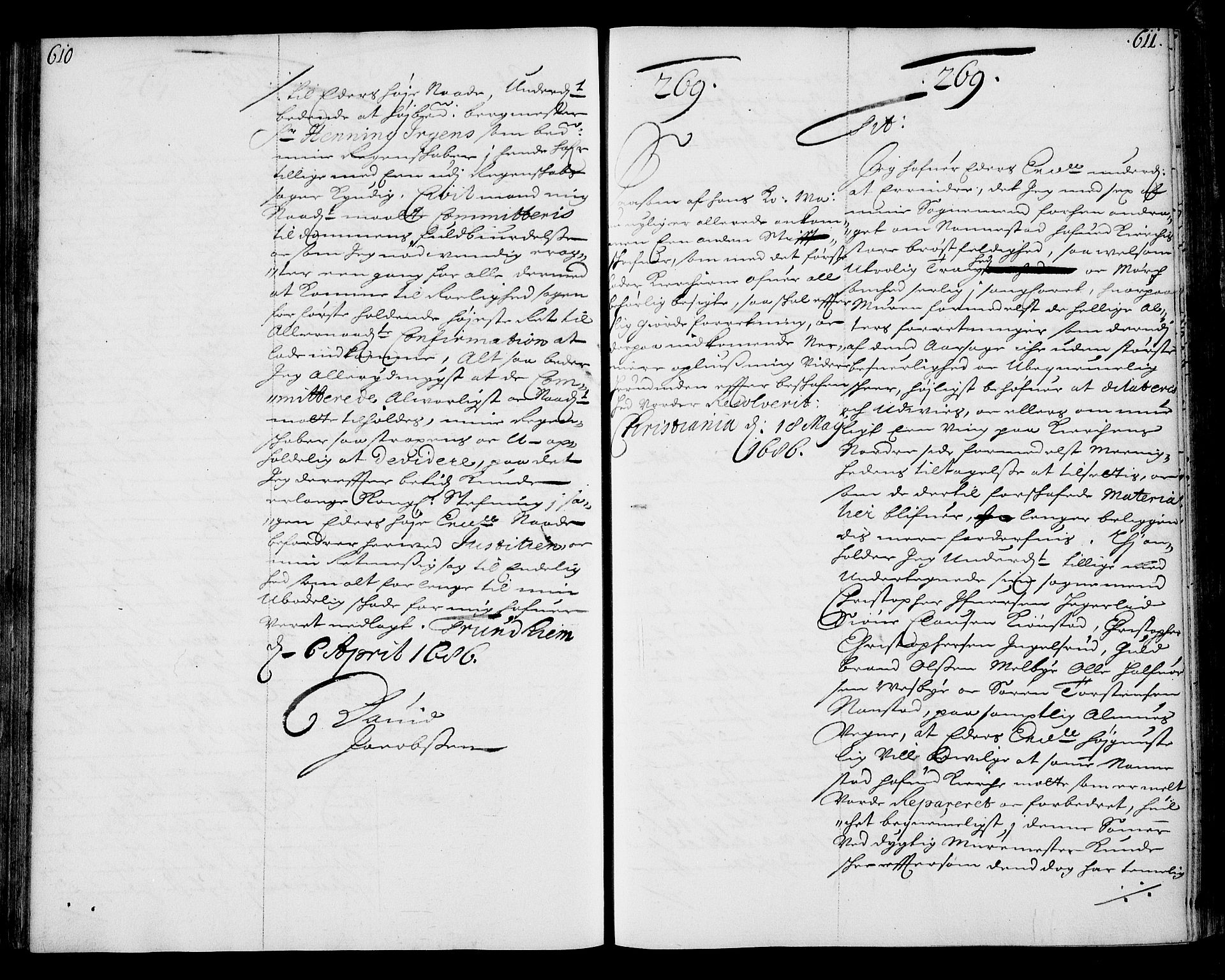 Stattholderembetet 1572-1771, AV/RA-EA-2870/Ae/L0002: Supplikasjons- og resolusjonsprotokoll, 1686, s. 610-611