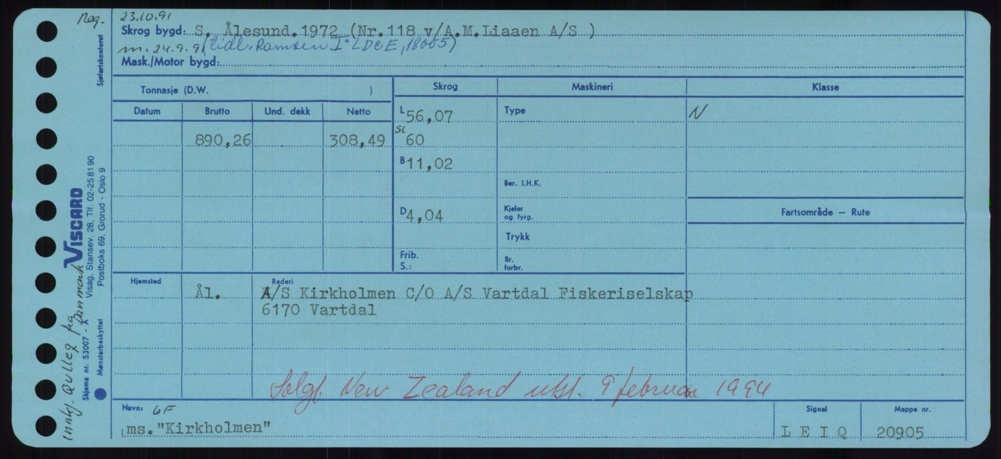 Sjøfartsdirektoratet med forløpere, Skipsmålingen, AV/RA-S-1627/H/Hd/L0020: Fartøy, K-Kon, s. 279