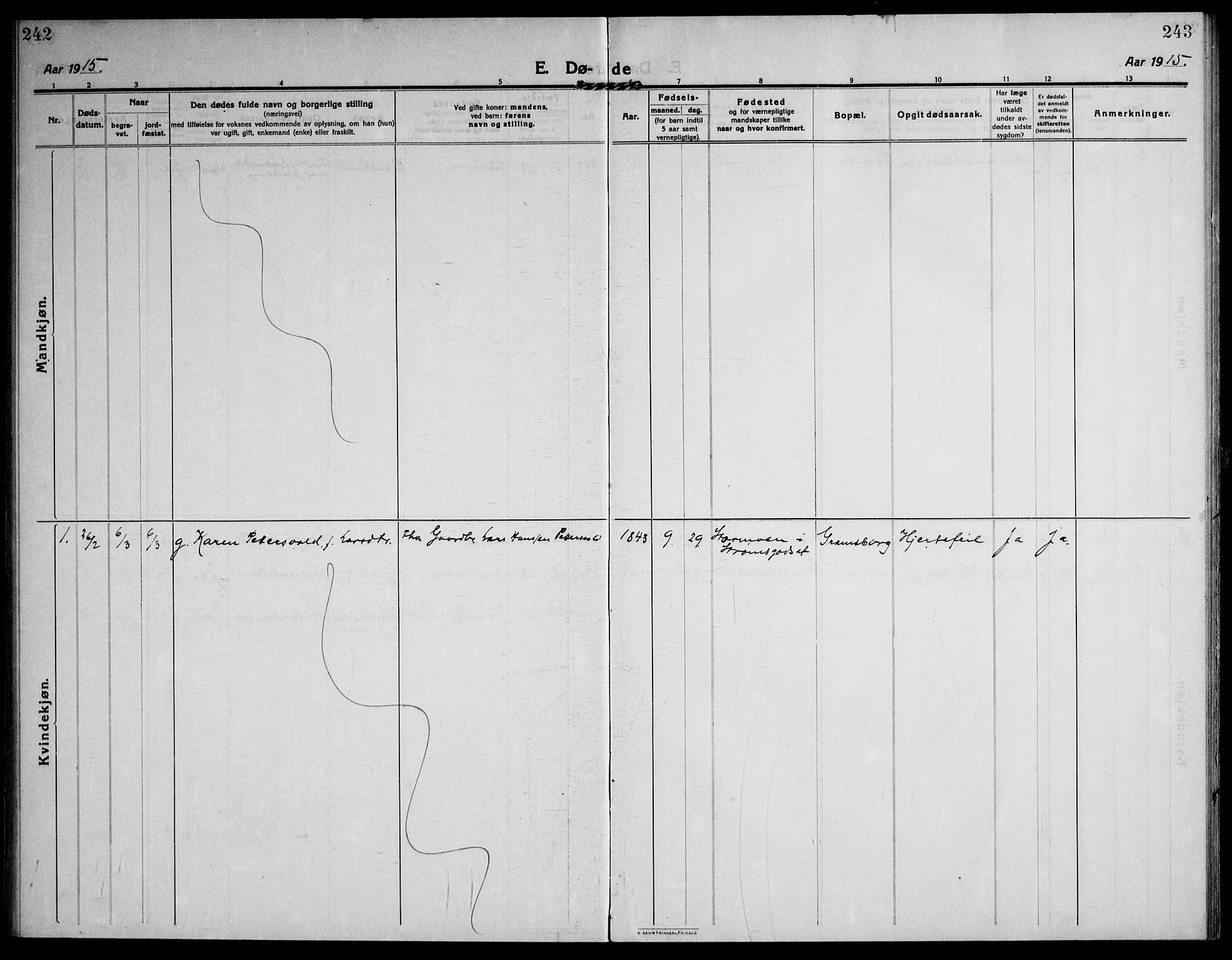 Skoger kirkebøker, SAKO/A-59/F/Fb/L0002: Ministerialbok nr. II 2, 1914-1941, s. 242-243