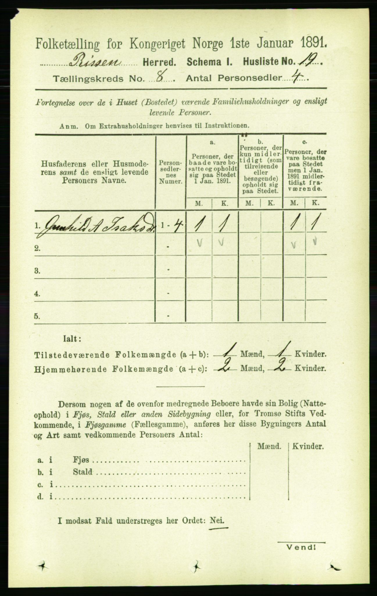 RA, Folketelling 1891 for 1624 Rissa herred, 1891, s. 4580