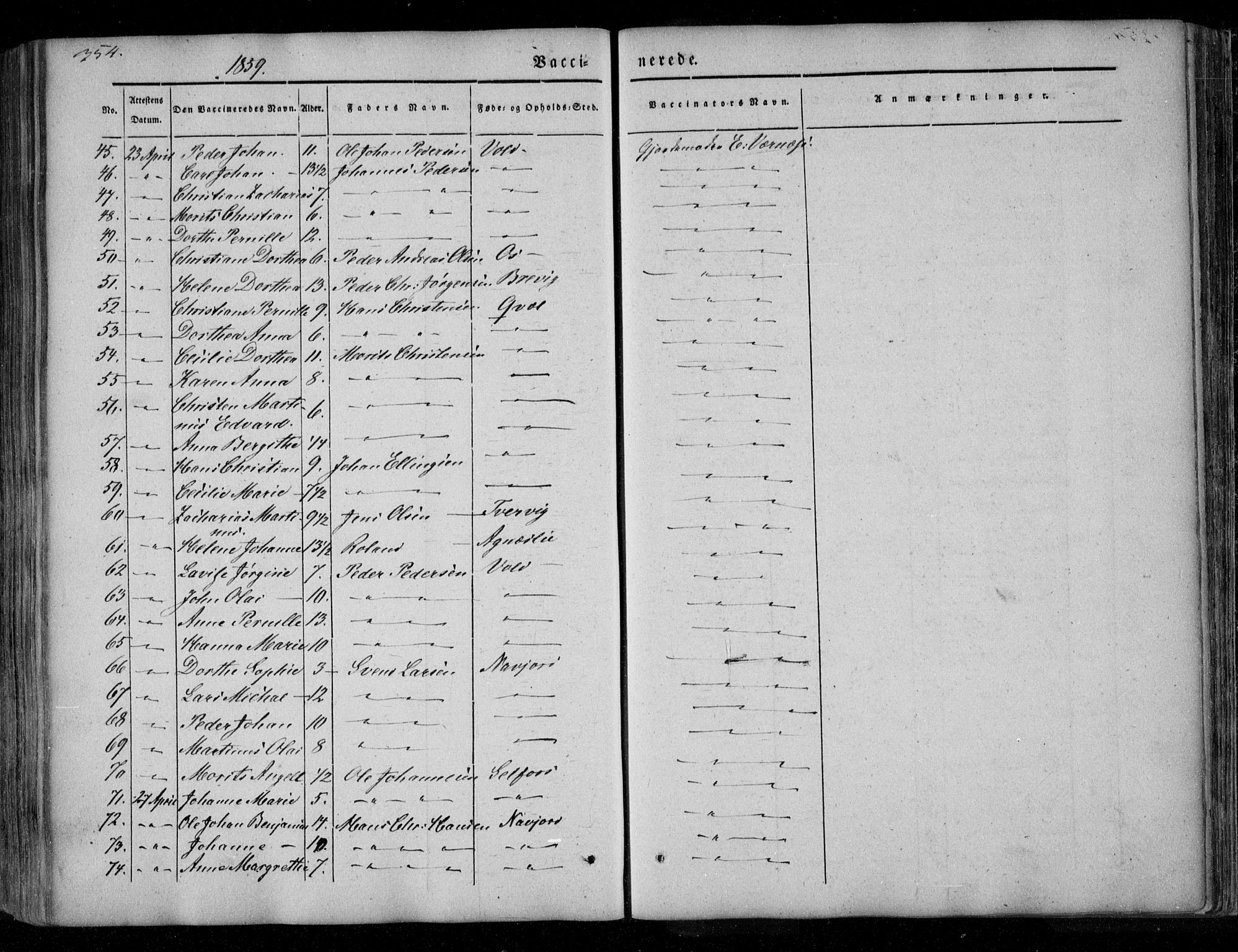 Ministerialprotokoller, klokkerbøker og fødselsregistre - Nordland, AV/SAT-A-1459/846/L0644: Ministerialbok nr. 846A02, 1837-1872, s. 354