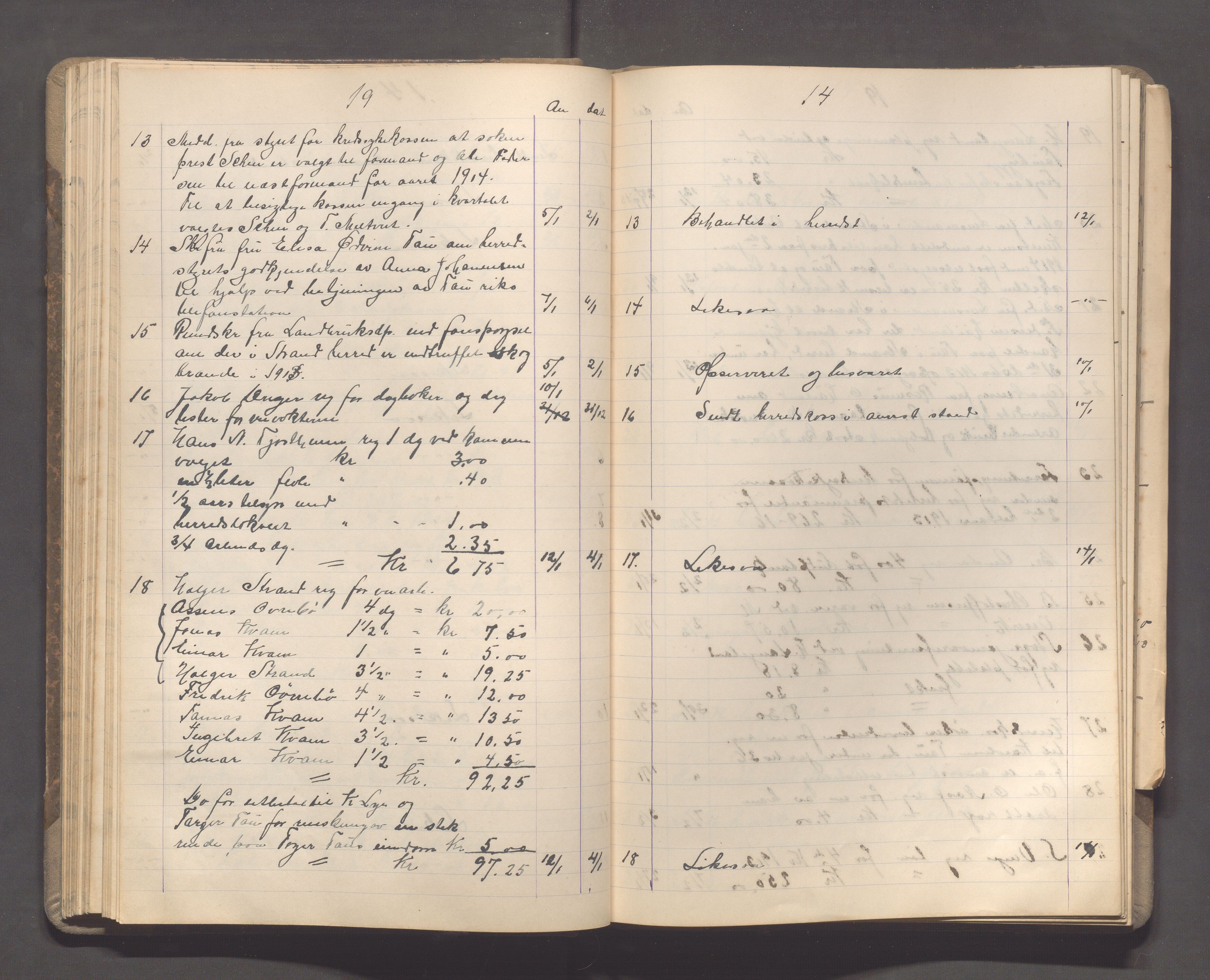 Strand kommune - Formannskapet/Rådmannskontoret, IKAR/A-104/C/Ca/L0003: Journal, 1911-1916, s. 54