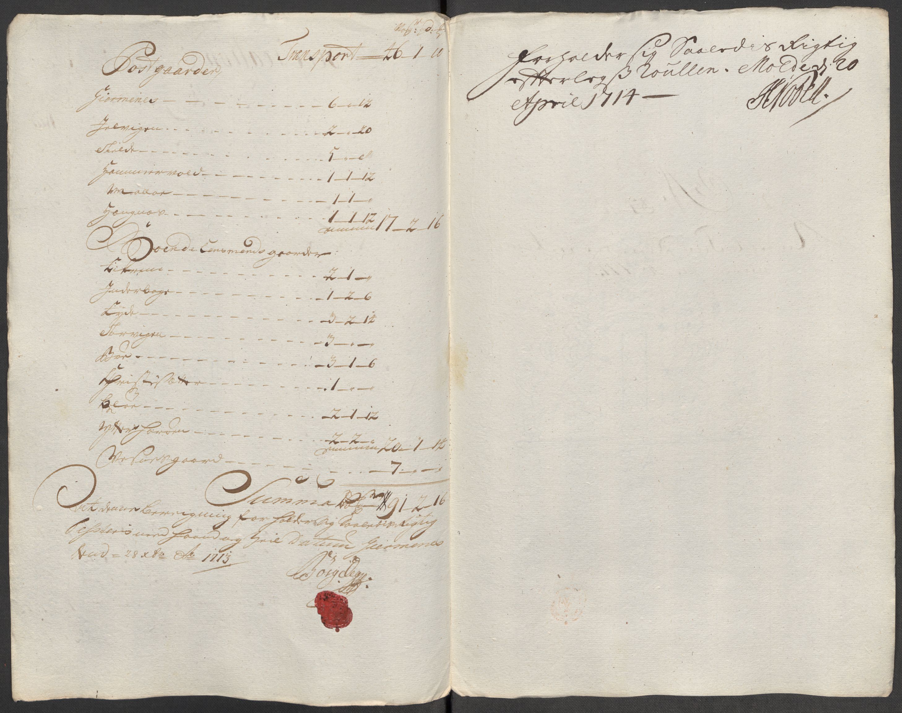 Rentekammeret inntil 1814, Reviderte regnskaper, Fogderegnskap, RA/EA-4092/R55/L3662: Fogderegnskap Romsdal, 1713-1714, s. 239