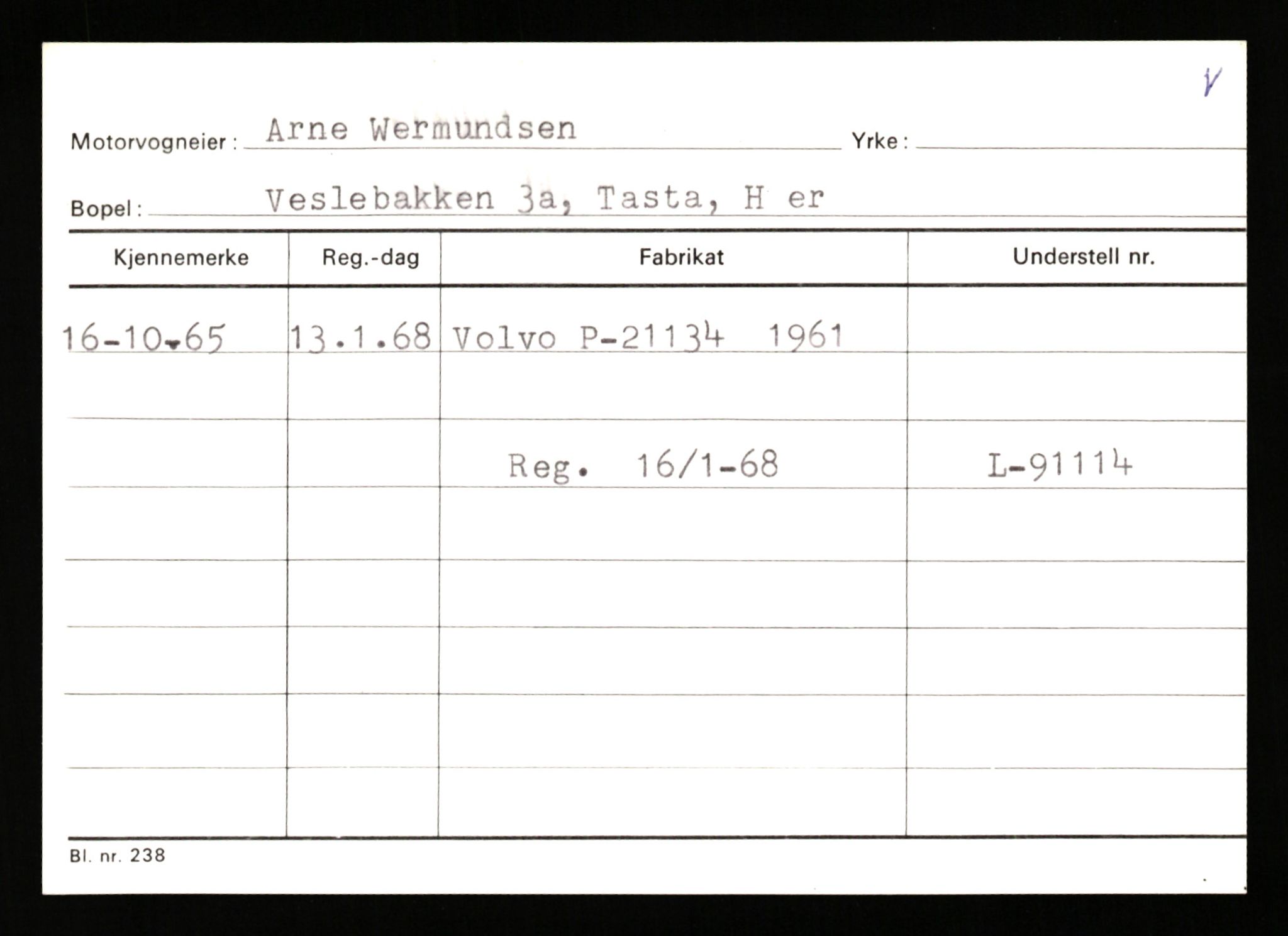 Stavanger trafikkstasjon, SAST/A-101942/0/G/L0010: Registreringsnummer: 130000 - 239953, 1930-1971, s. 1073